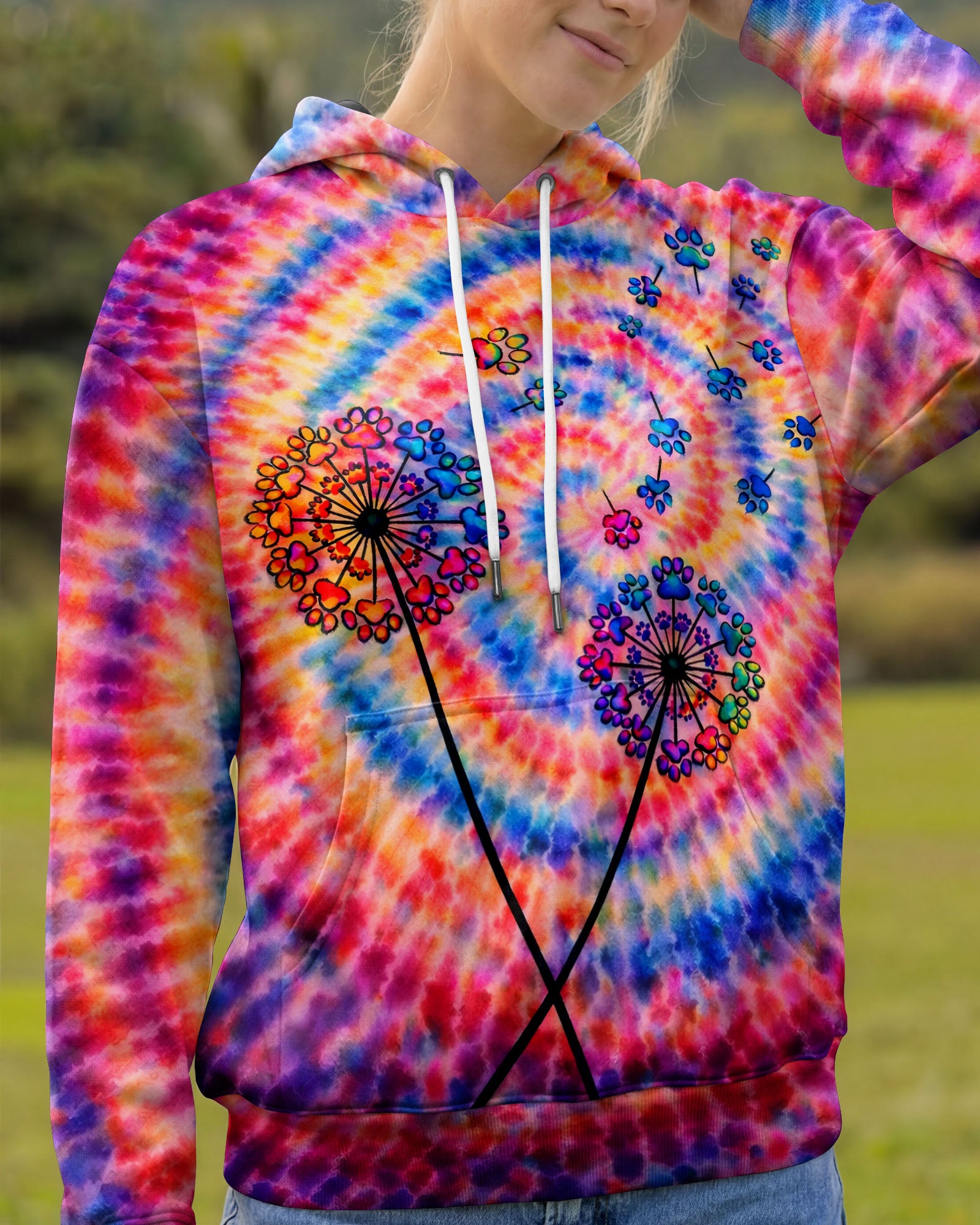 DANDELION PAW PRINT SWIRL ALL OVER PRINT - TLNO1303261
