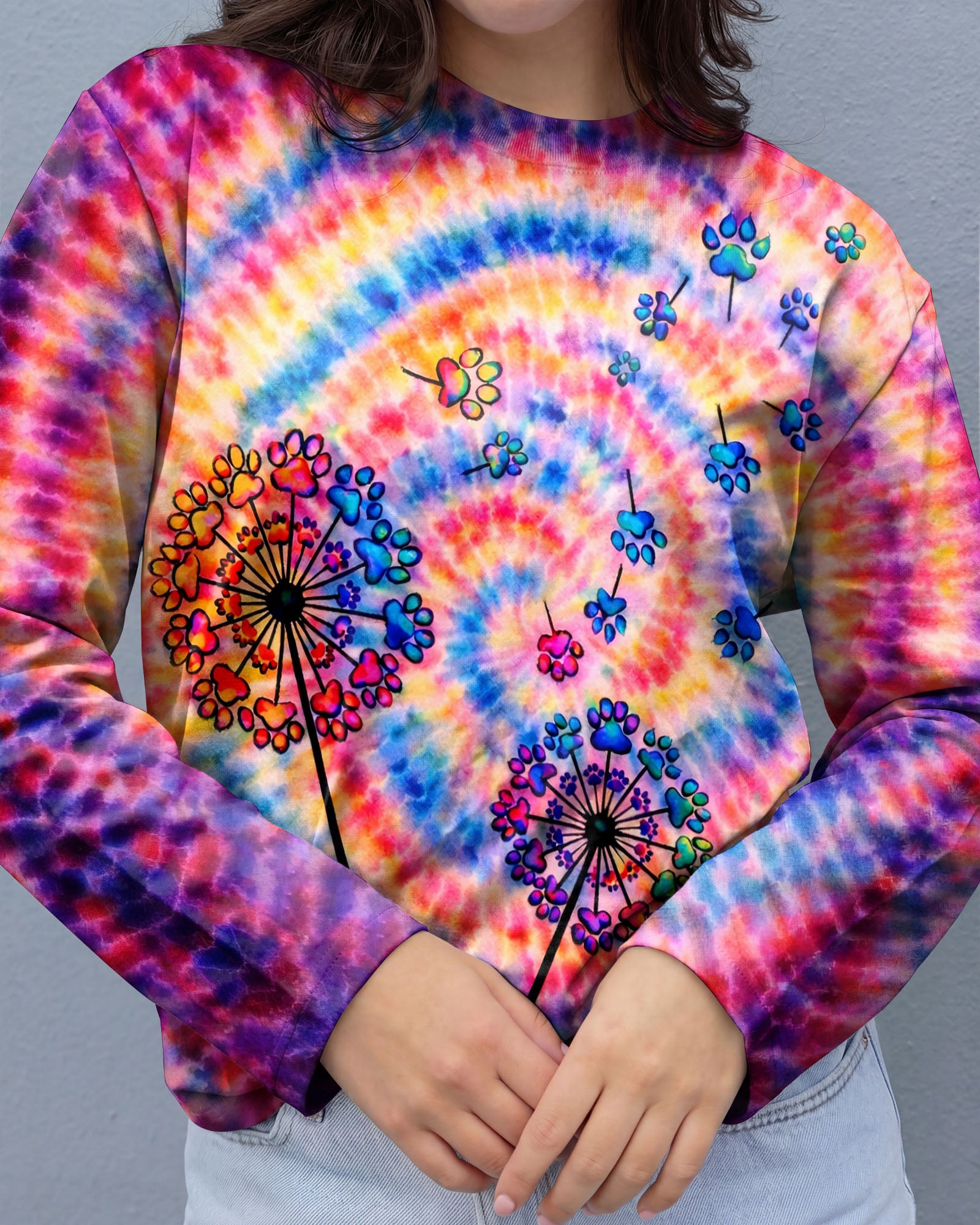 DANDELION PAW PRINT SWIRL ALL OVER PRINT - TLNO1303261