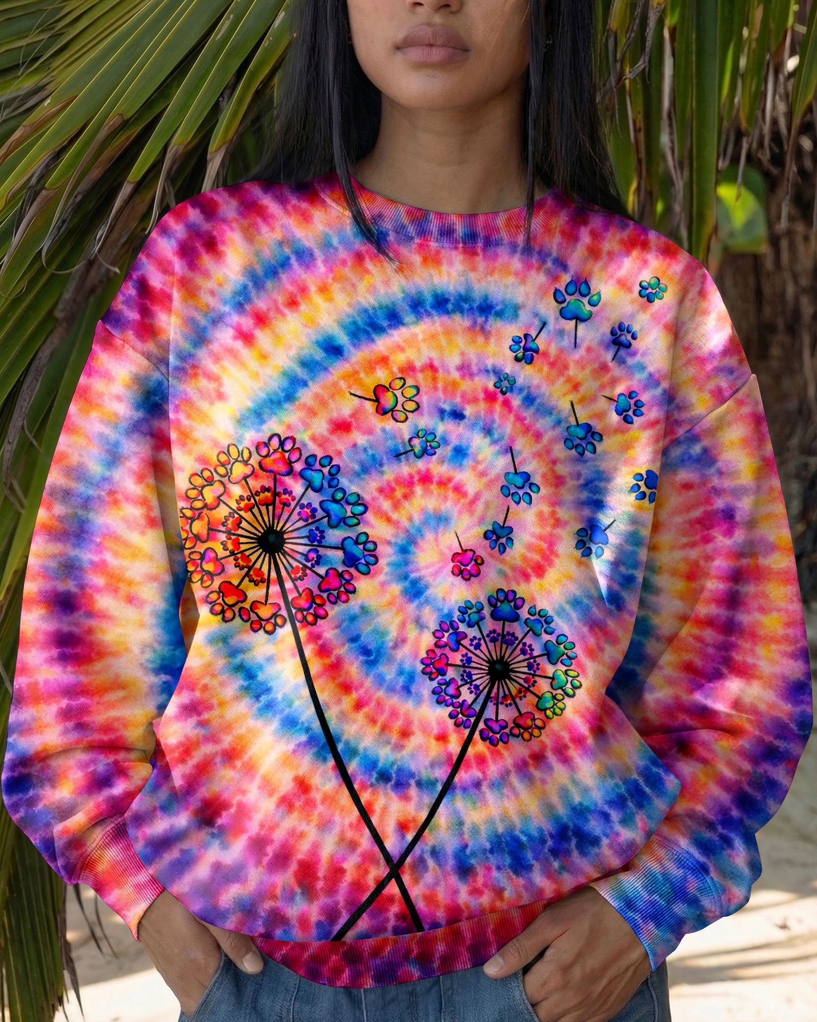 DANDELION PAW PRINT SWIRL ALL OVER PRINT - TLNO1303261