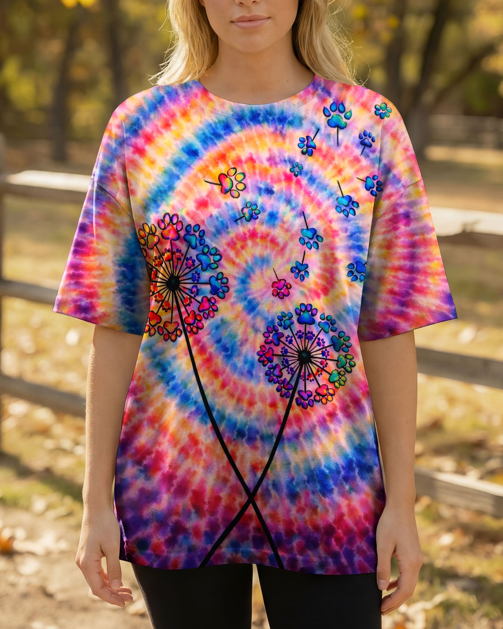 DANDELION PAW PRINT SWIRL ALL OVER PRINT - TLNO1303261