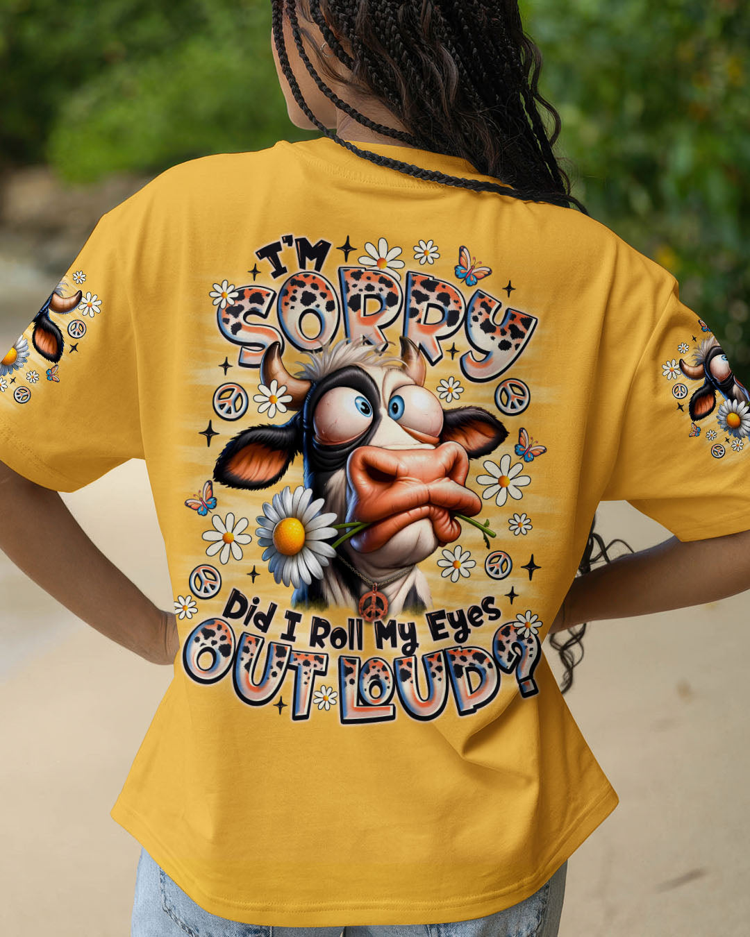 DID I ROLL MY EYES OUT LOUD COW ALL OVER PRINT - TLNO1407251