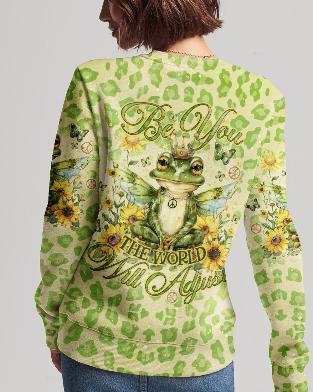 BE YOU THE WORLD WILL ADJUST FROG ALL OVER PRINT - TLNO1504242