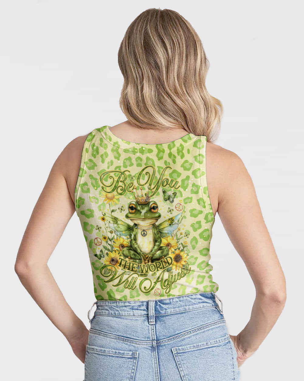 BE YOU THE WORLD WILL ADJUST FROG ALL OVER PRINT - TLNO1504242