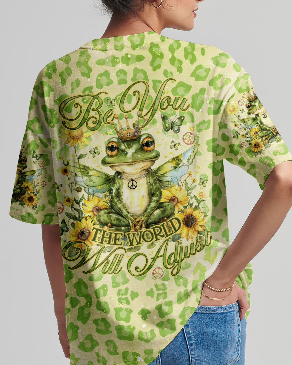 BE YOU THE WORLD WILL ADJUST FROG ALL OVER PRINT - TLNO1504242