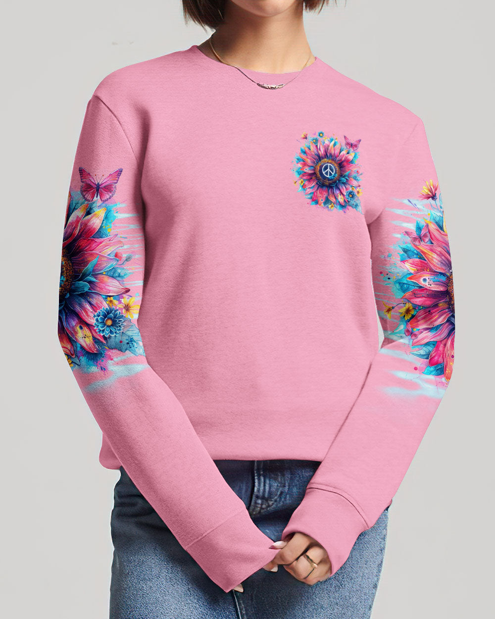 STRONG WOMEN AREN'T SIMPLY BORN SUNFLOWER ALL OVER PRINT - TLNO1603242
