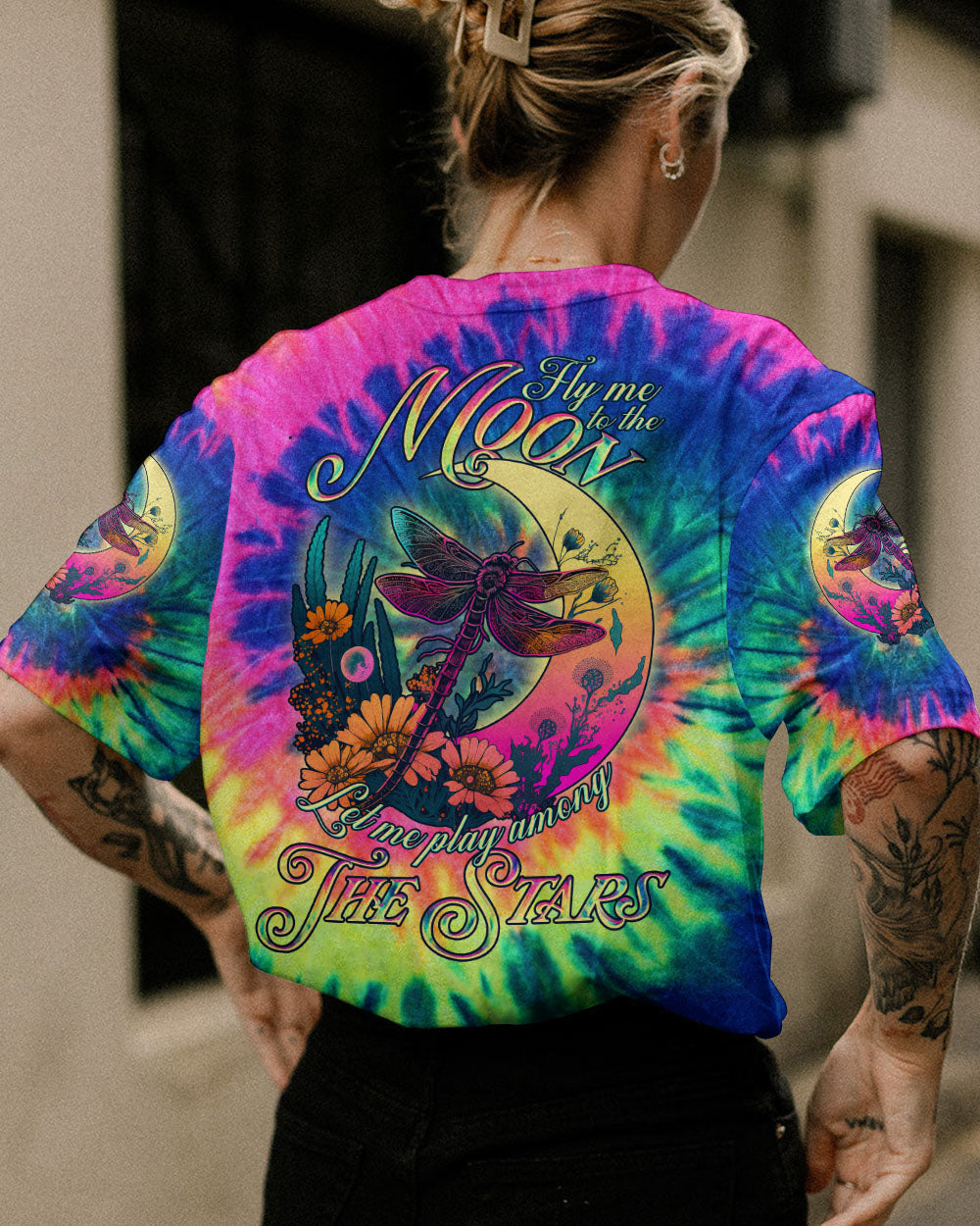 FLY ME TO THE MOON DRAGONFLY TIE DYE ALL OVER PRINT - TLNO1606232