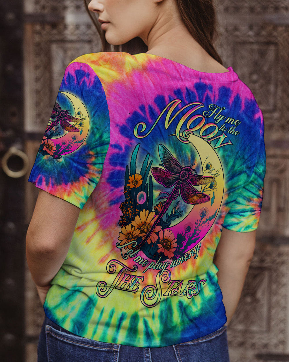 FLY ME TO THE MOON DRAGONFLY TIE DYE ALL OVER PRINT - TLNO1606232