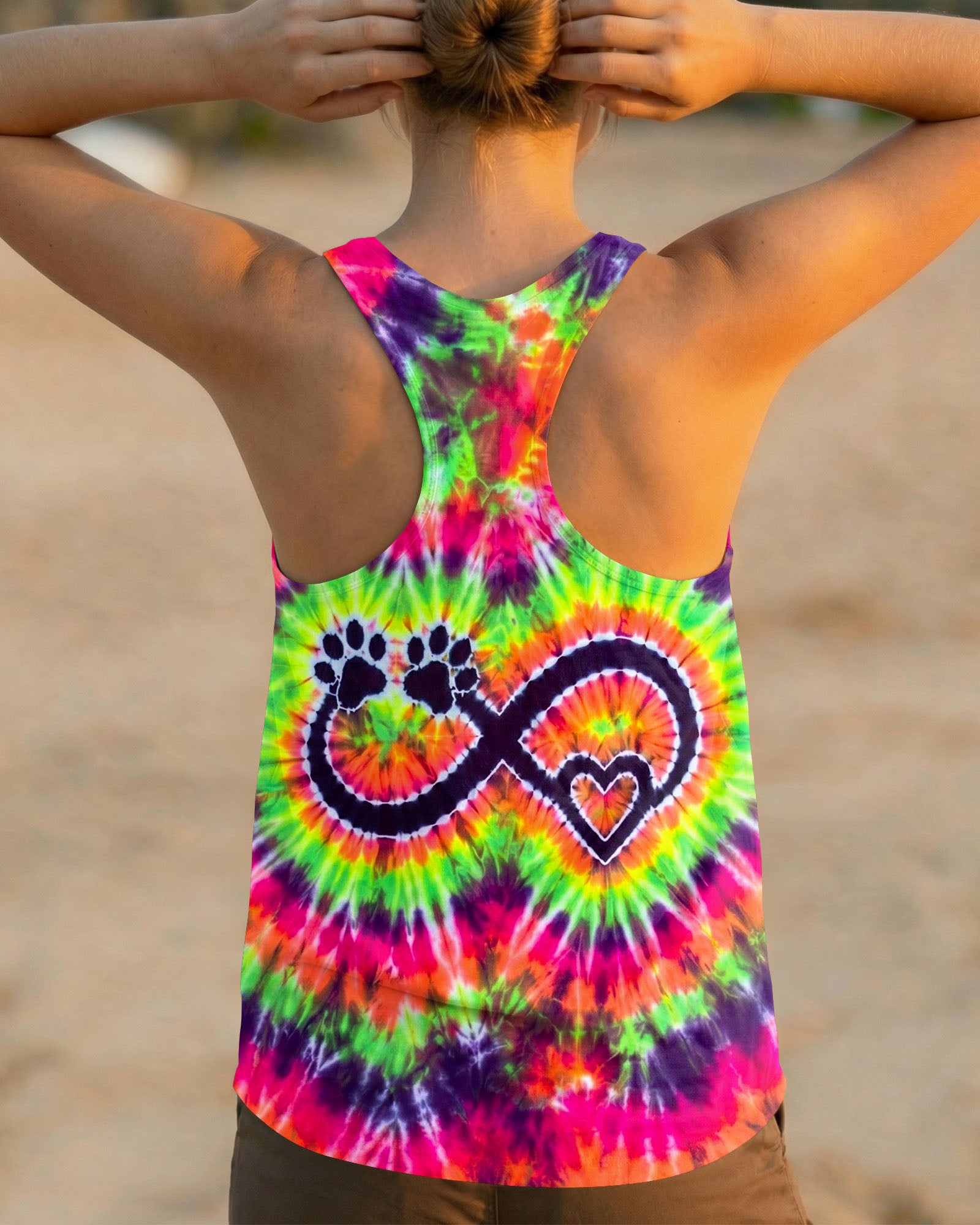 INFINITY HEART PAW PRINT SWIRL ALL OVER PRINT  - TLNO1606263