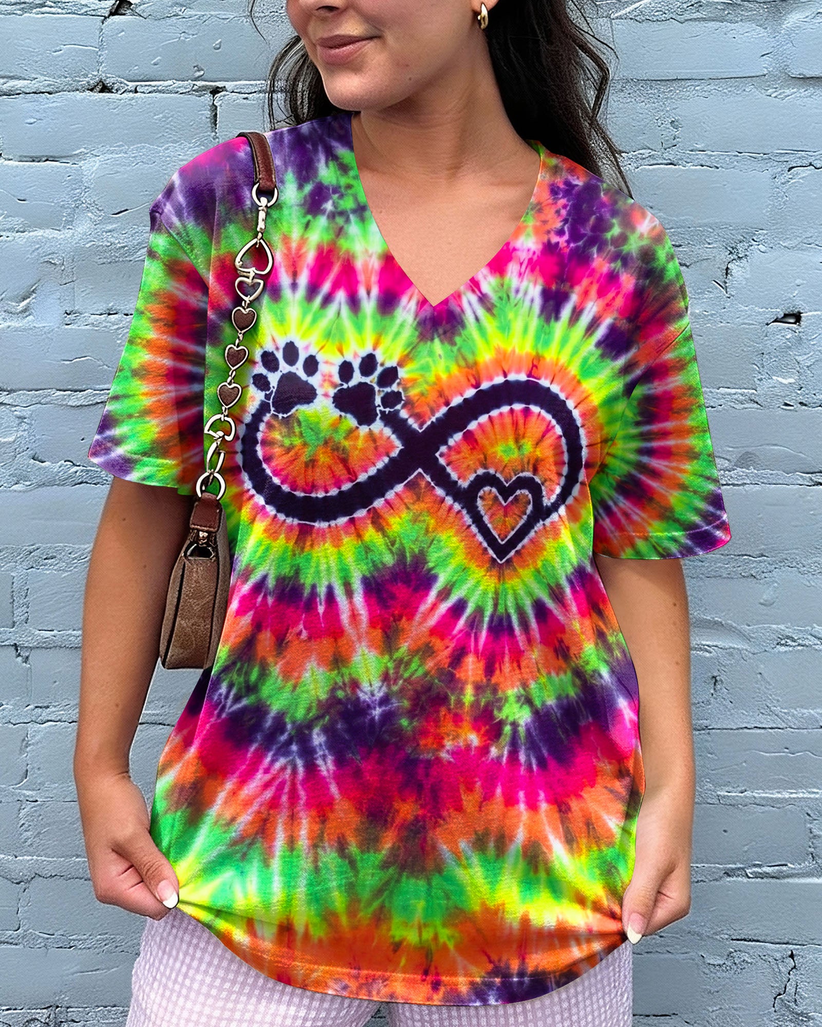 INFINITY HEART PAW PRINT SWIRL ALL OVER PRINT  - TLNO1606263