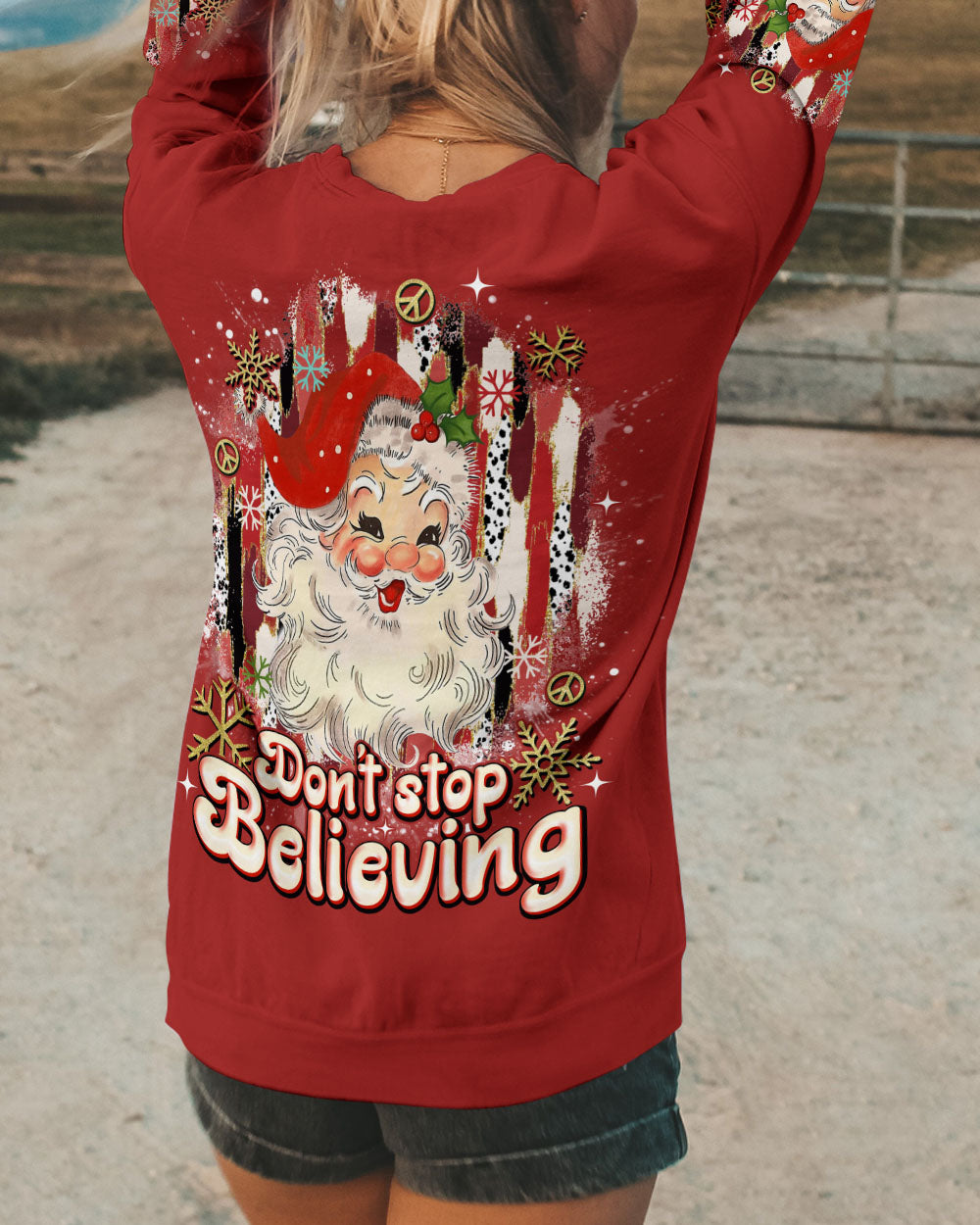 DON'T STOP BELIEVING CHRISTMAS ALL OVER PRINT - TLNO1611243