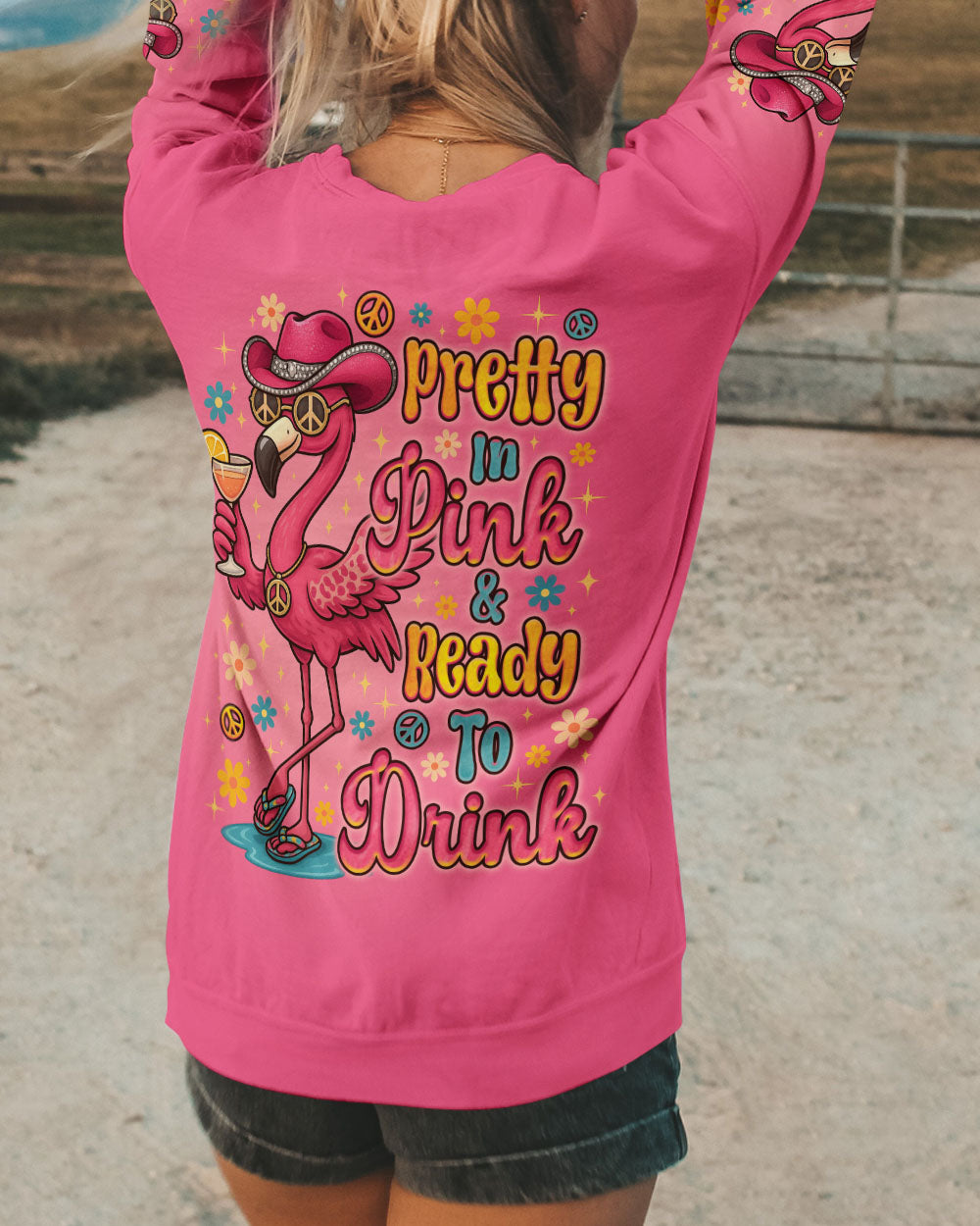 PRETTY IN PINK FLAMINGO ALL OVER PRINT - TLNO1705251