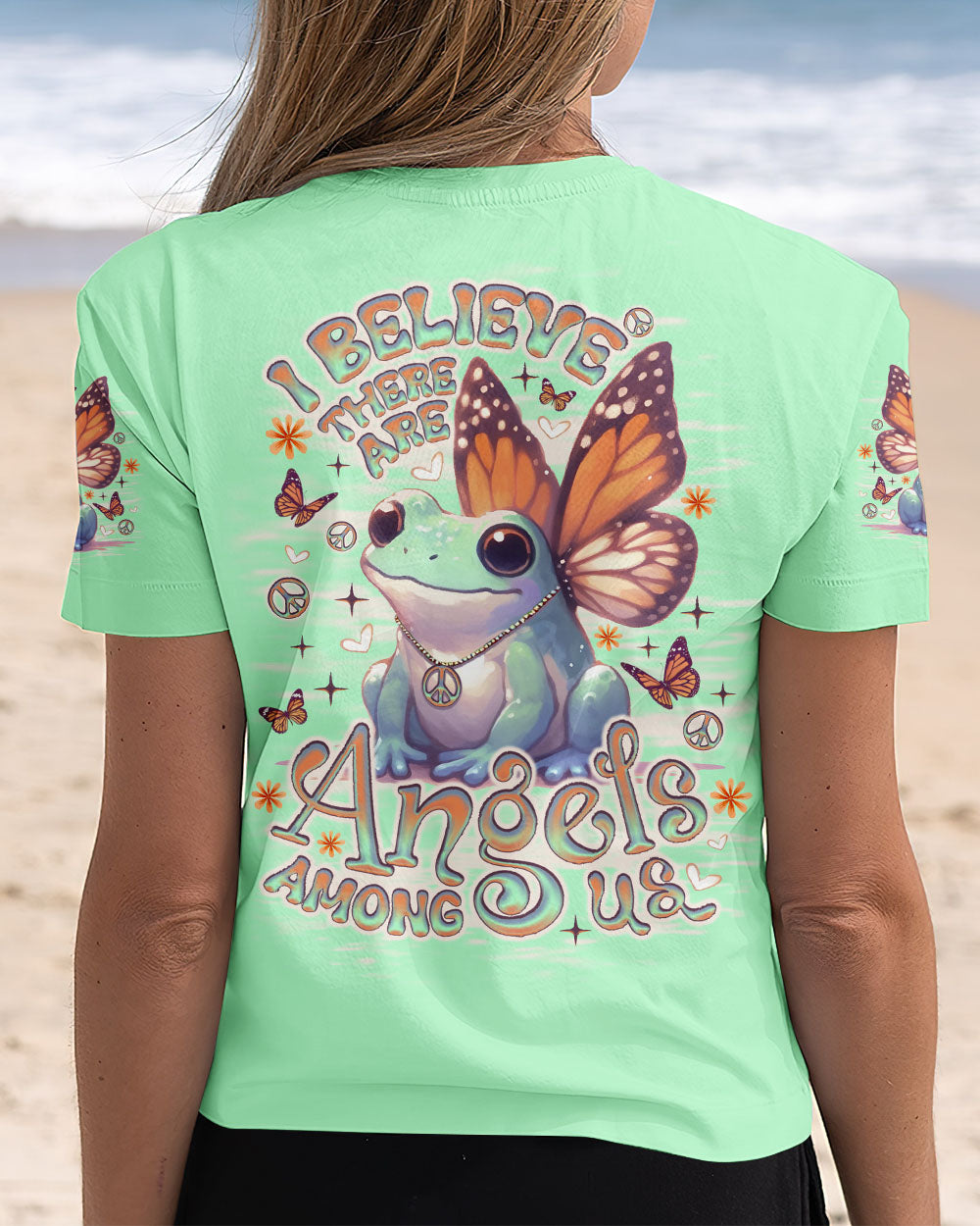 I BELIEVE THERE ARE ANGELS AMONG US FROG ALL OVER PRINT - TLNO1706252