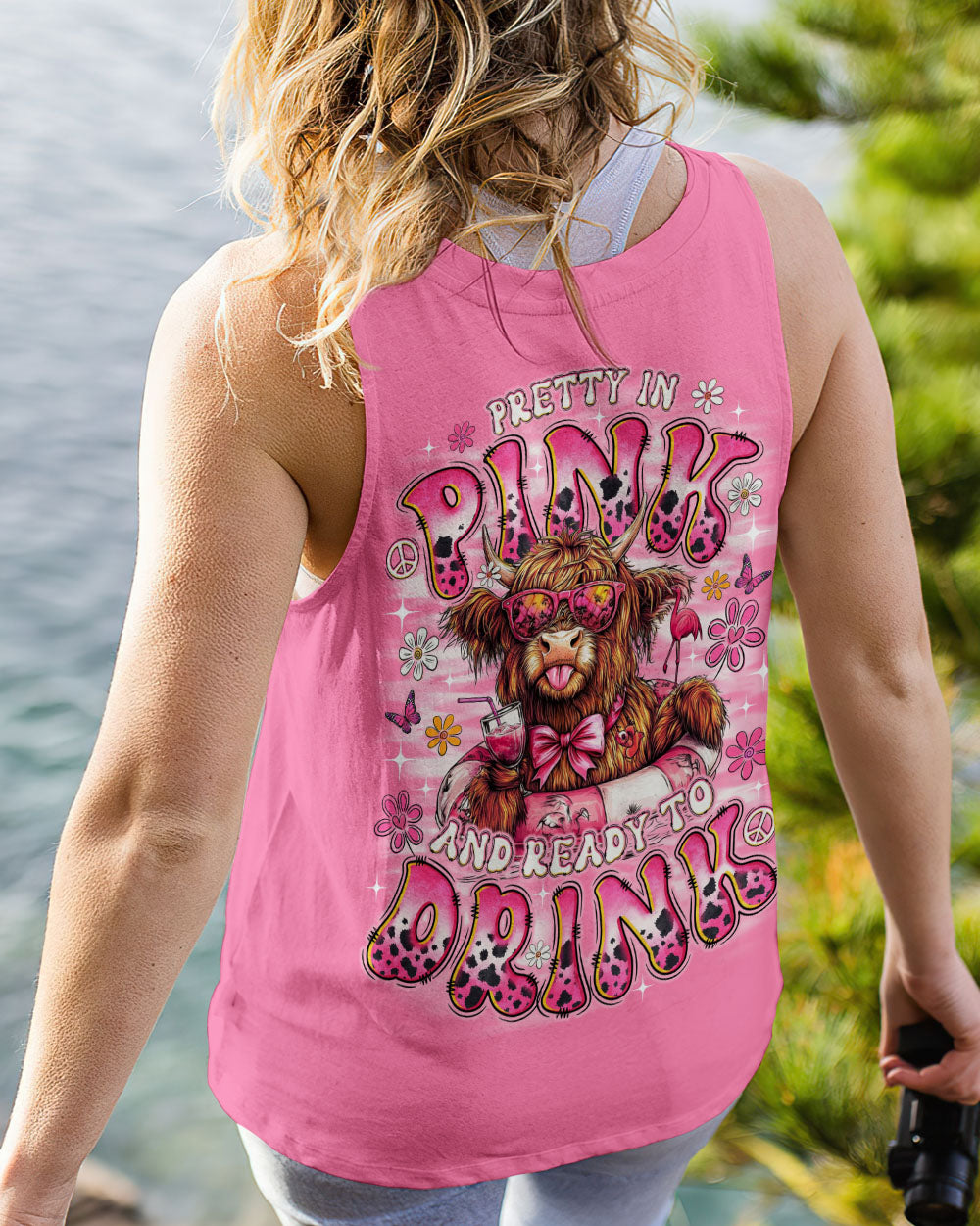 PRETTY IN PINK COW ALL OVER PRINT  - TLNO1807252