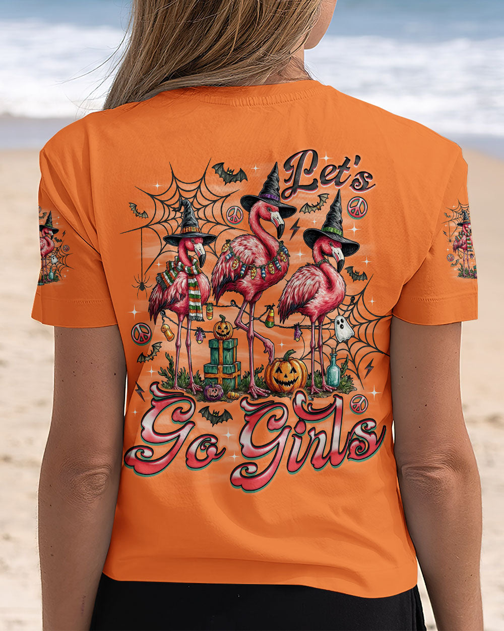 LET'S GO GIRLS FLAMINGO HALLOWEEN ALL OVER PRINT  - TLNO1808251