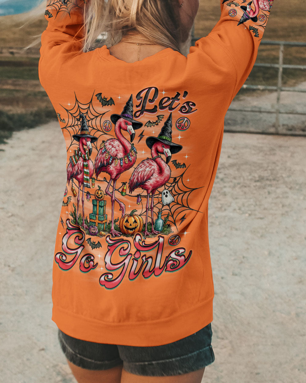 LET'S GO GIRLS FLAMINGO HALLOWEEN ALL OVER PRINT  - TLNO1808251