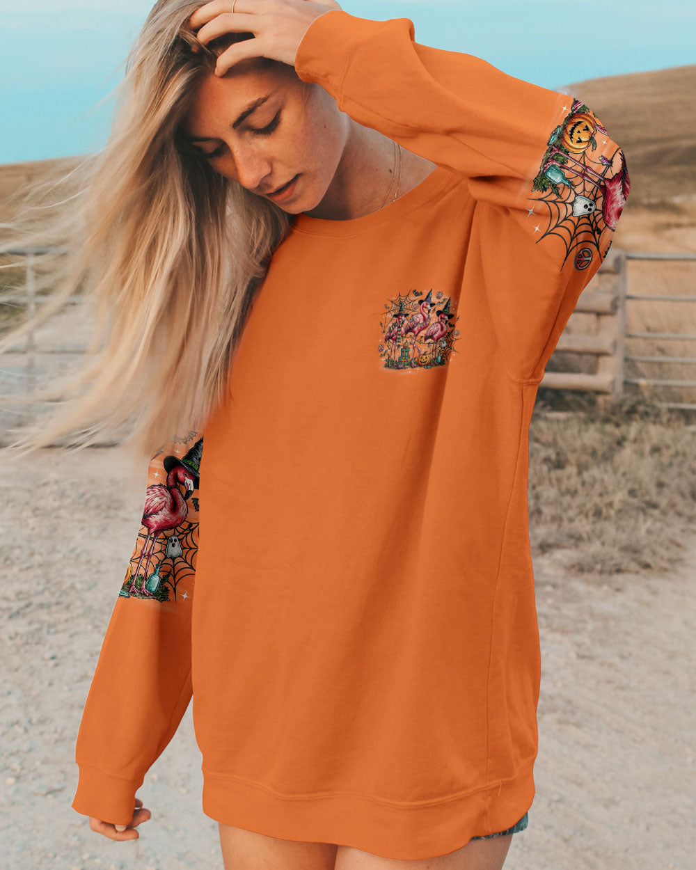 LET'S GO GIRLS FLAMINGO HALLOWEEN ALL OVER PRINT  - TLNO1808251