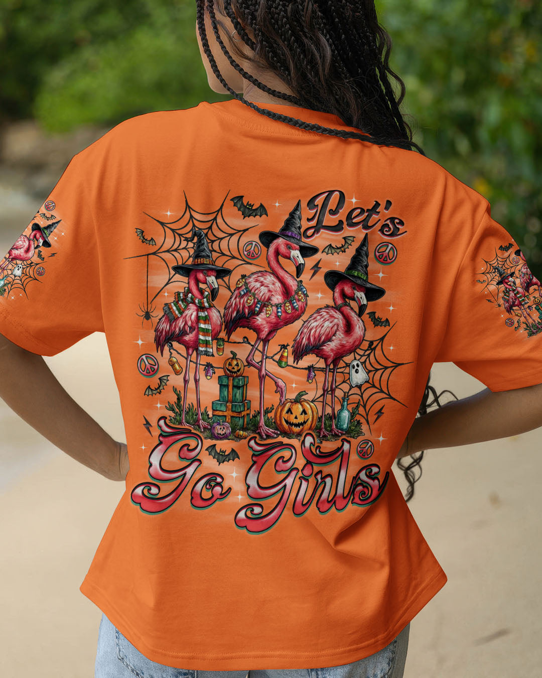 LET'S GO GIRLS FLAMINGO HALLOWEEN ALL OVER PRINT  - TLNO1808251