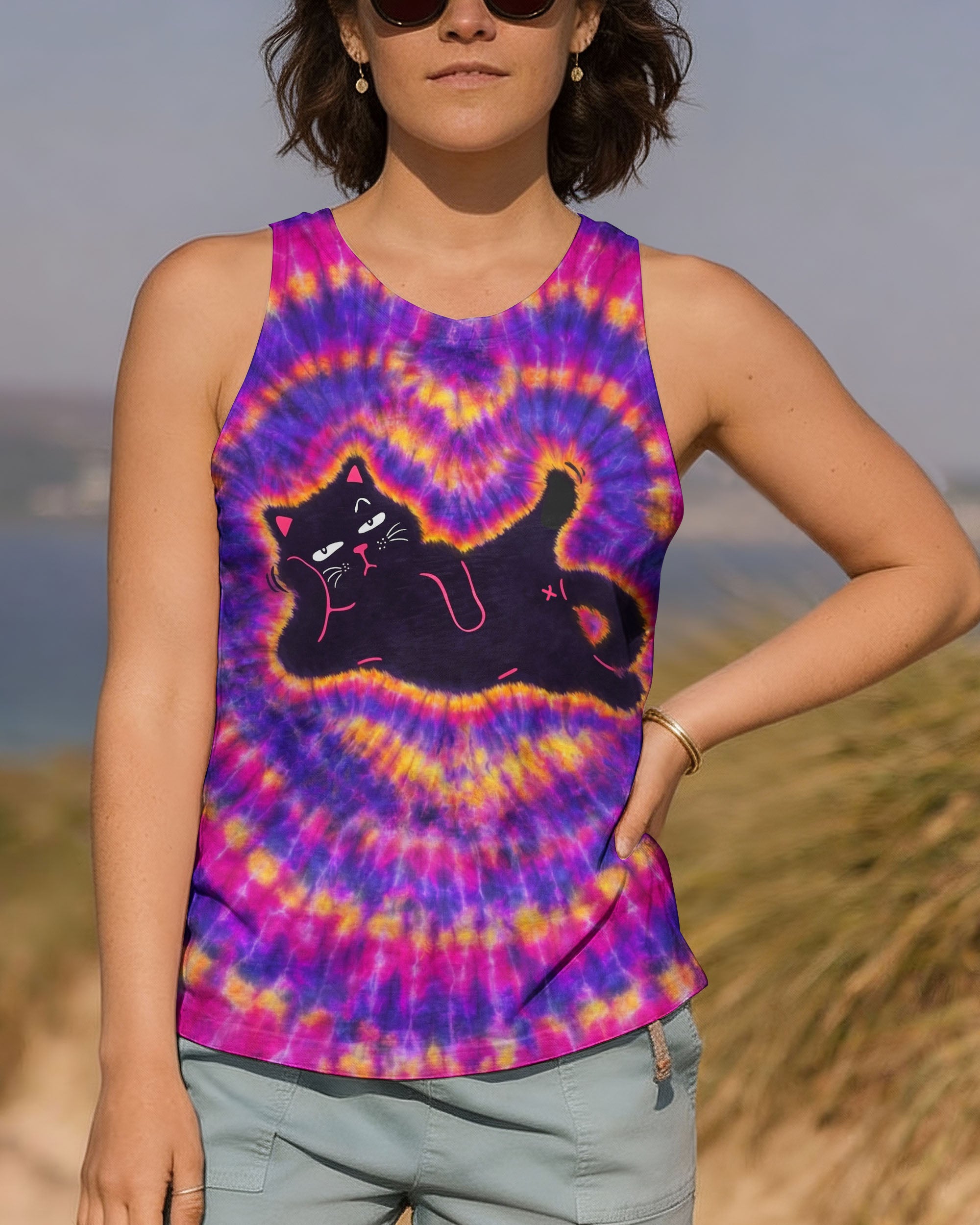 WAIT YOU'RE ALLERGIC TO CATS SWIRL ALL OVER PRINT   - TLNO1901261