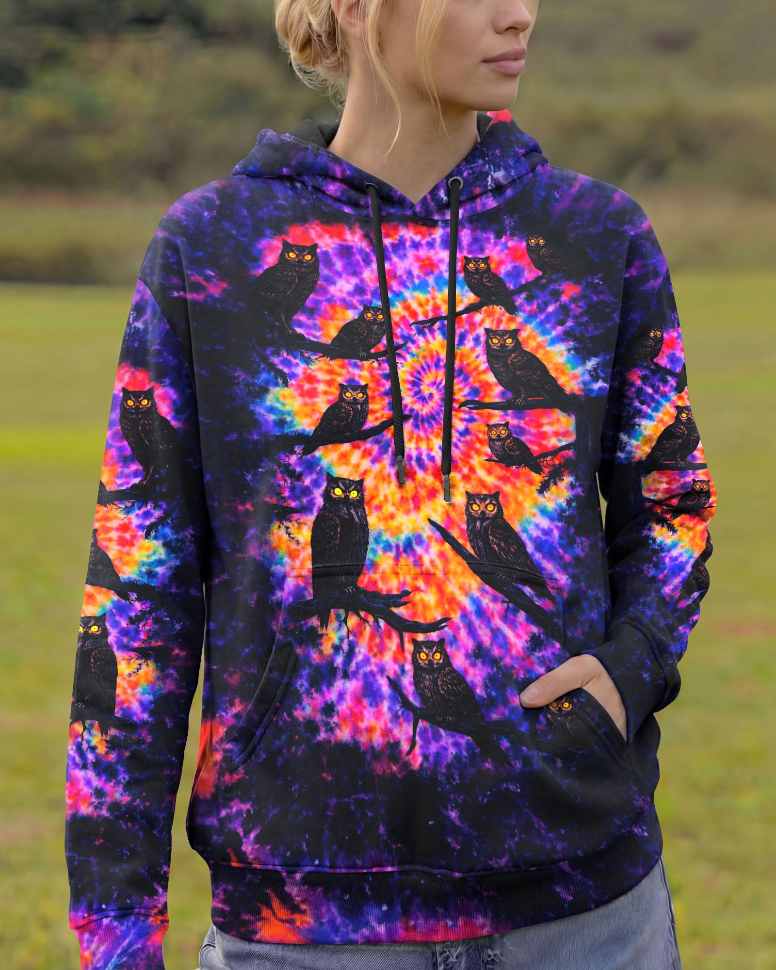 OWL IN THE DARK SWIRL ALL OVER PRINT - TLNO1901262