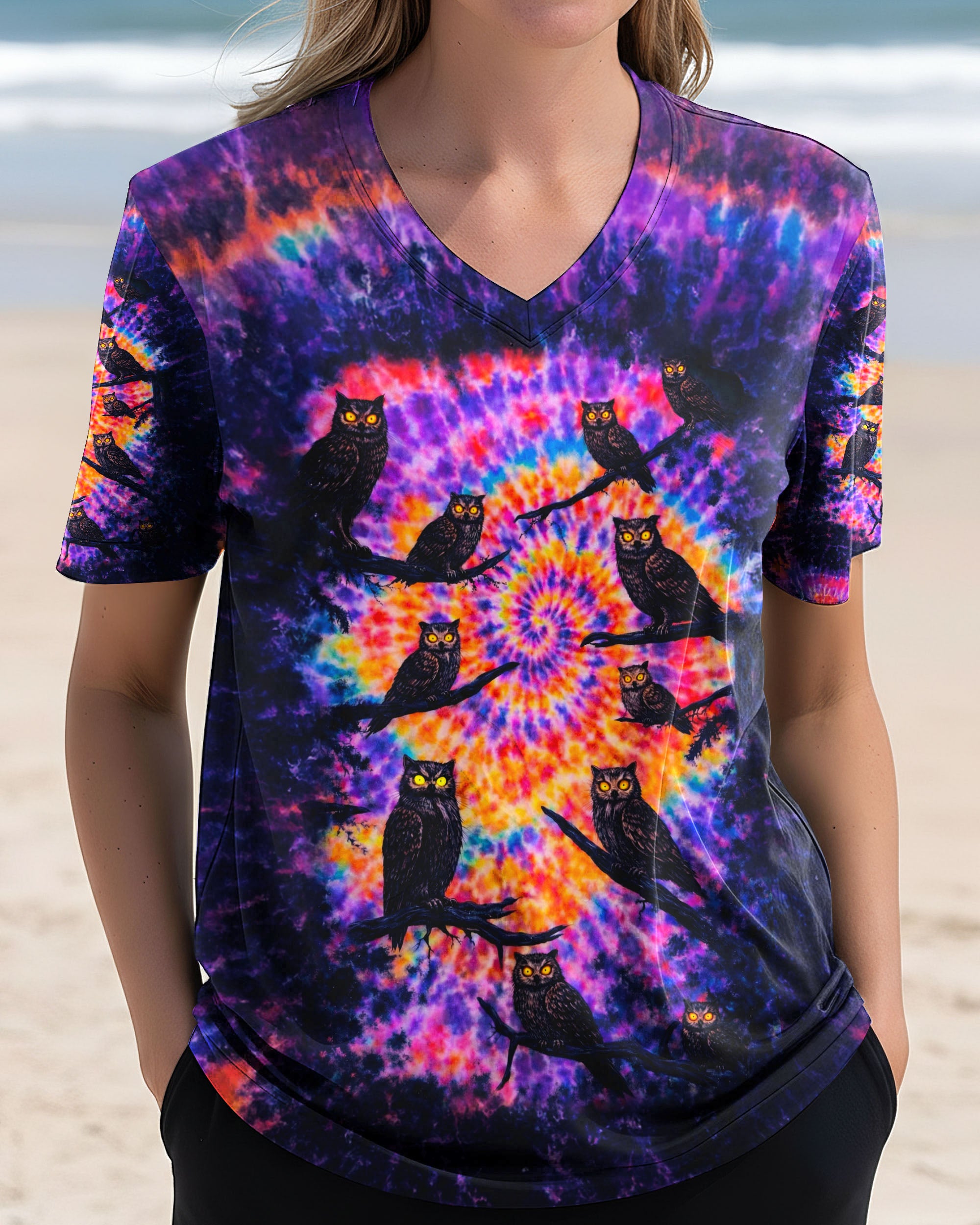 OWL IN THE DARK SWIRL ALL OVER PRINT - TLNO1901262