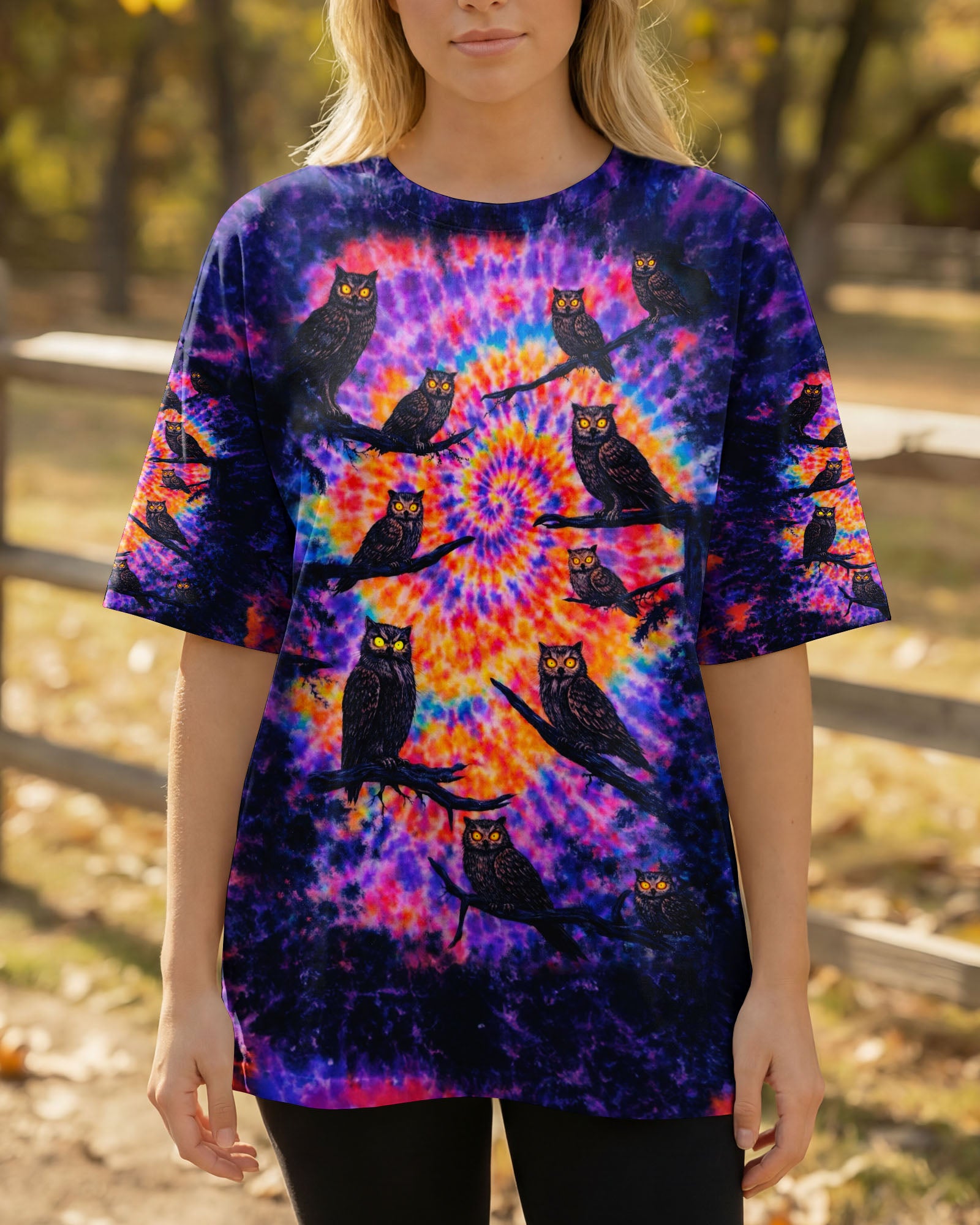 OWL IN THE DARK SWIRL ALL OVER PRINT - TLNO1901262