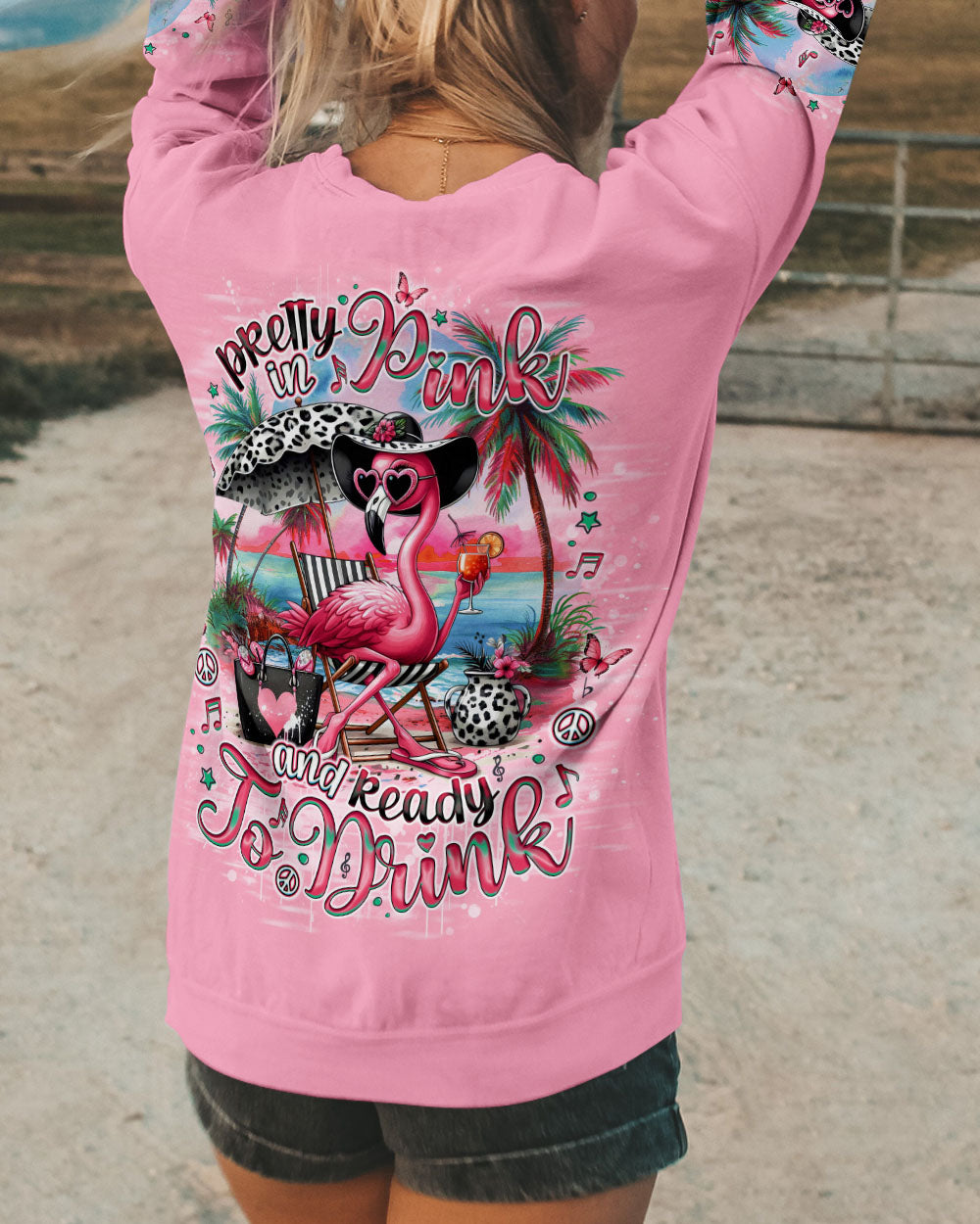 PRETTY IN PINK FLAMINGO LEOPARD ALL OVER PRINT - TLNO1904252