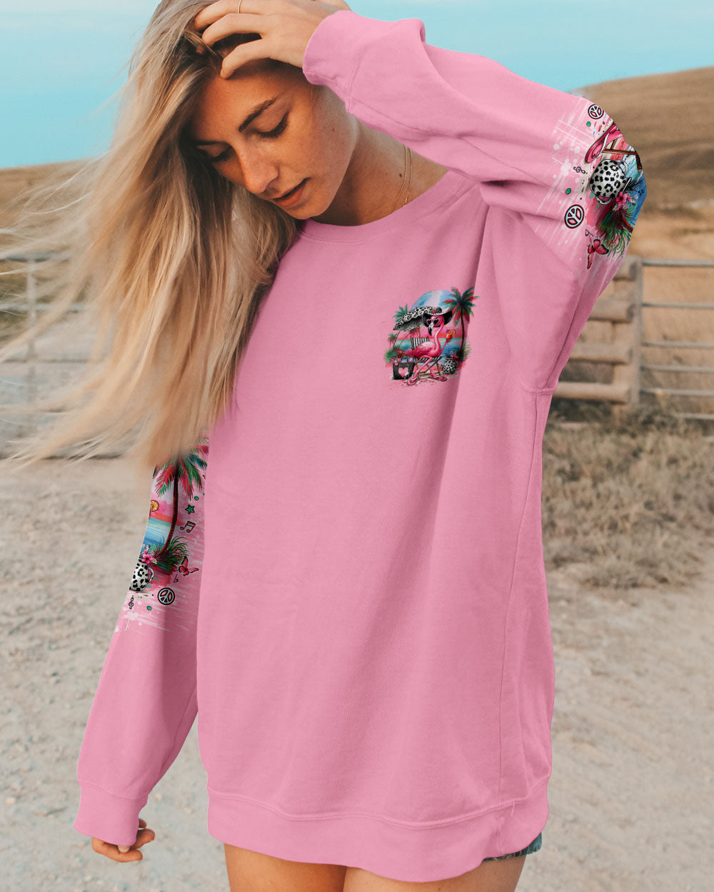 PRETTY IN PINK FLAMINGO LEOPARD ALL OVER PRINT - TLNO1904252