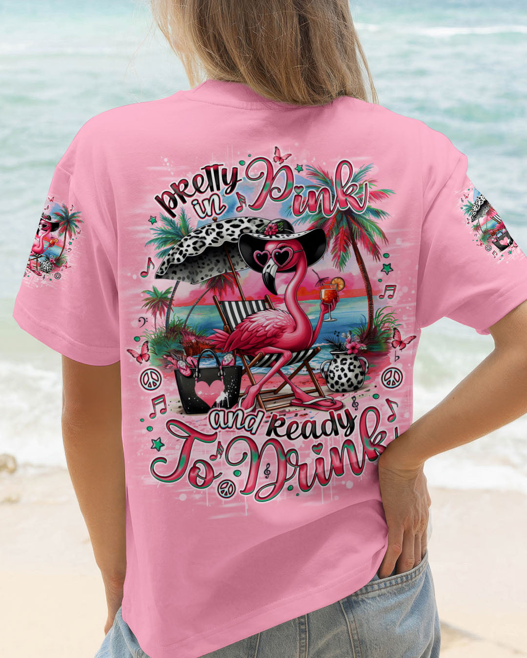 PRETTY IN PINK FLAMINGO LEOPARD ALL OVER PRINT - TLNO1904252