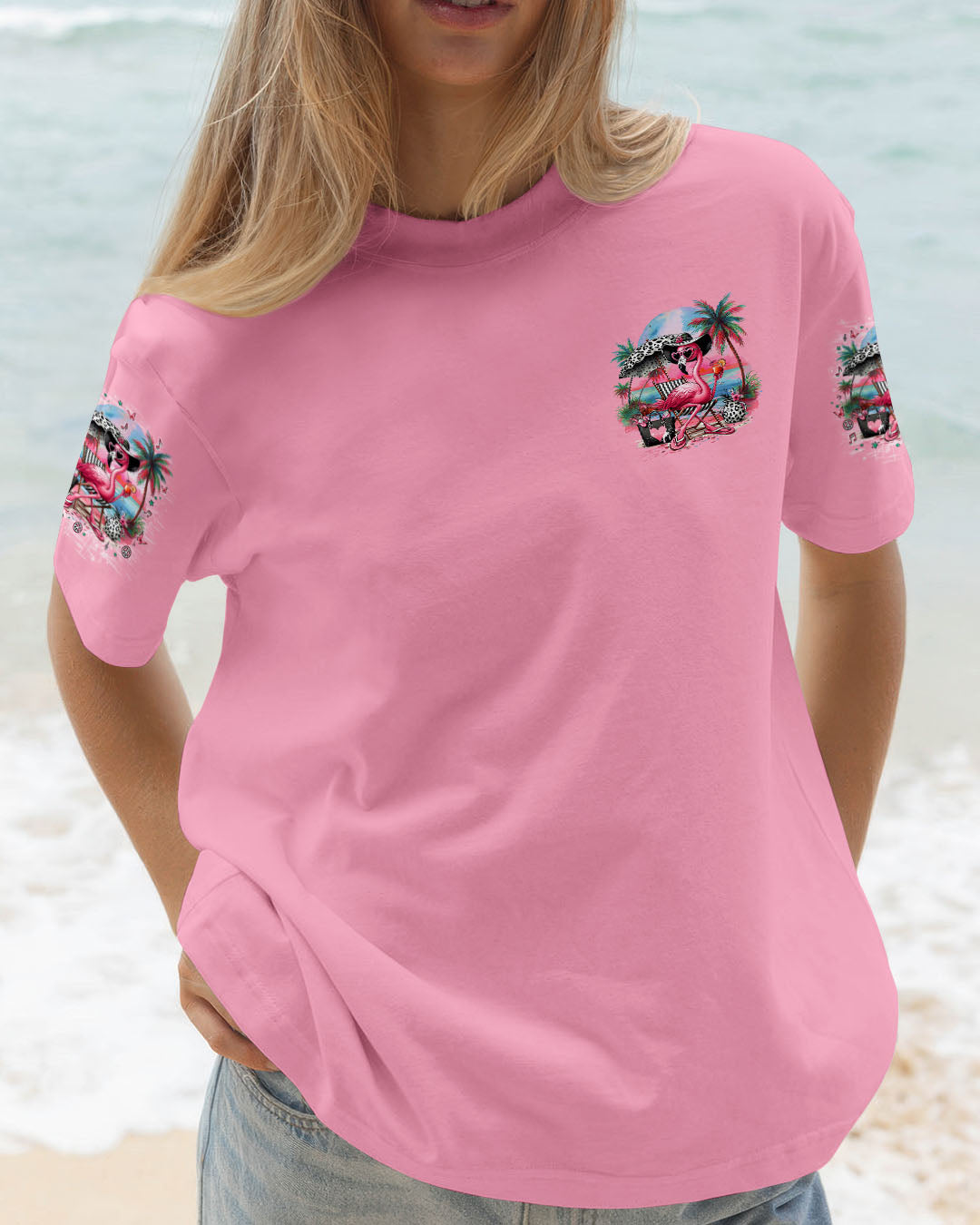 PRETTY IN PINK FLAMINGO LEOPARD ALL OVER PRINT - TLNO1904252