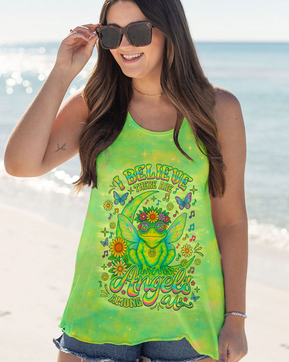 I BELIEVE THERE ARE ANGELS AMONG US FROG ALL OVER PRINT - TLNO1906252