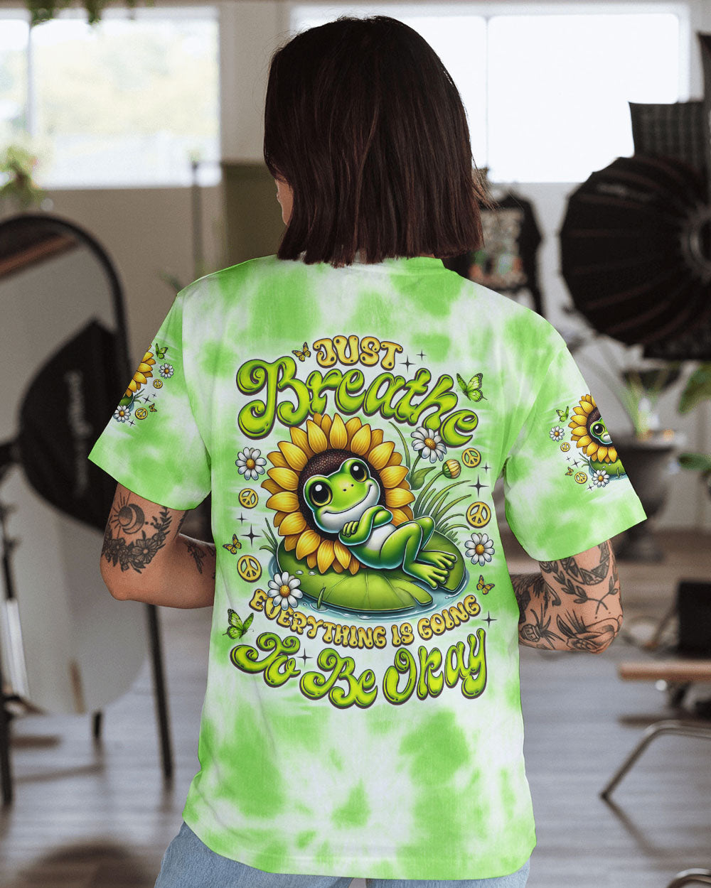 JUST BREATHE FROG ALL OVER PRINT - TLNO2006252