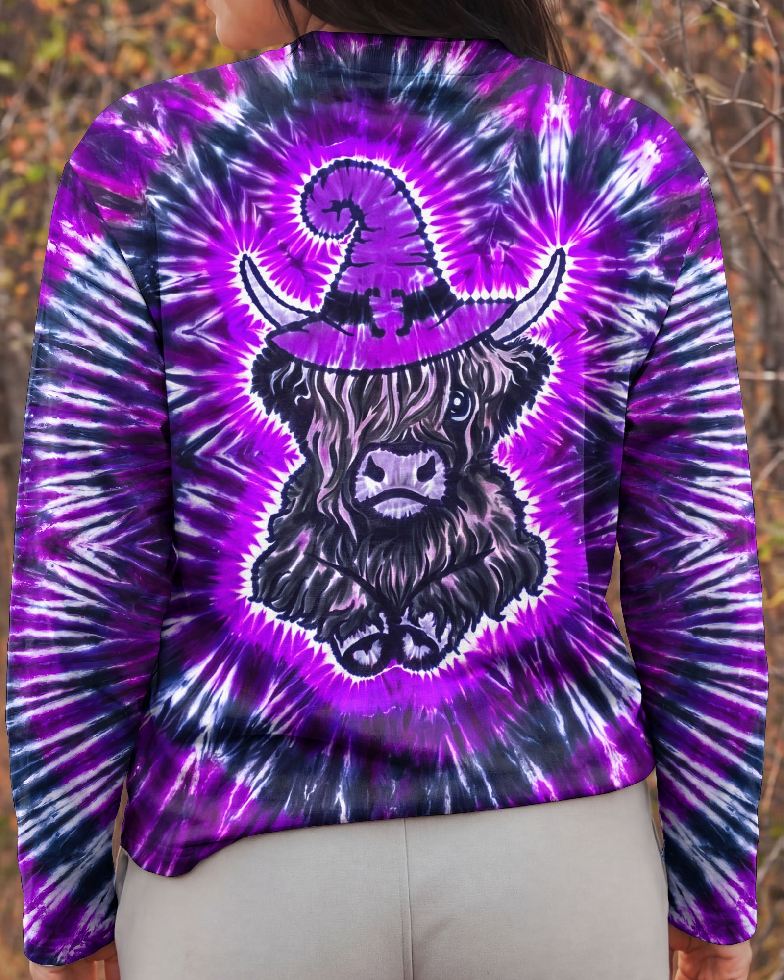 HIGHLAND COW WITCH HAT HALLOWEEN BURST ALL OVER PRINT - TLNO2107262