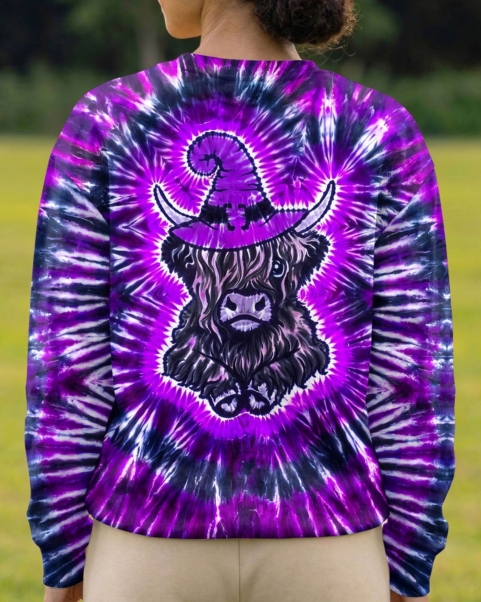 HIGHLAND COW WITCH HAT HALLOWEEN BURST ALL OVER PRINT - TLNO2107262