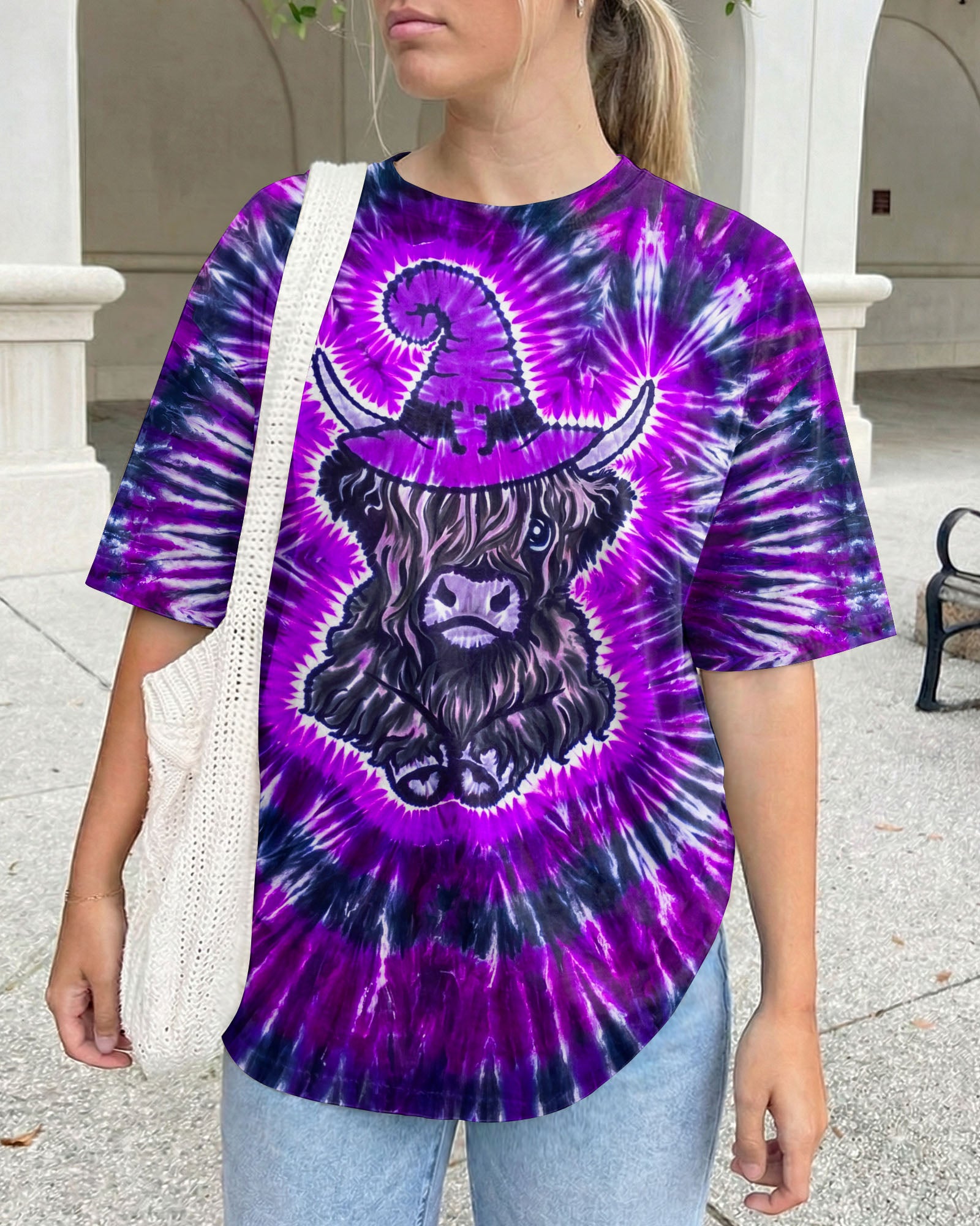 HIGHLAND COW WITCH HAT HALLOWEEN BURST ALL OVER PRINT - TLNO2107262