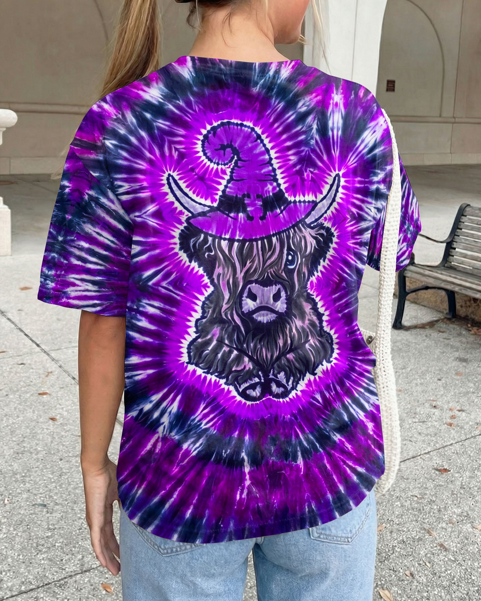 HIGHLAND COW WITCH HAT HALLOWEEN BURST ALL OVER PRINT - TLNO2107262