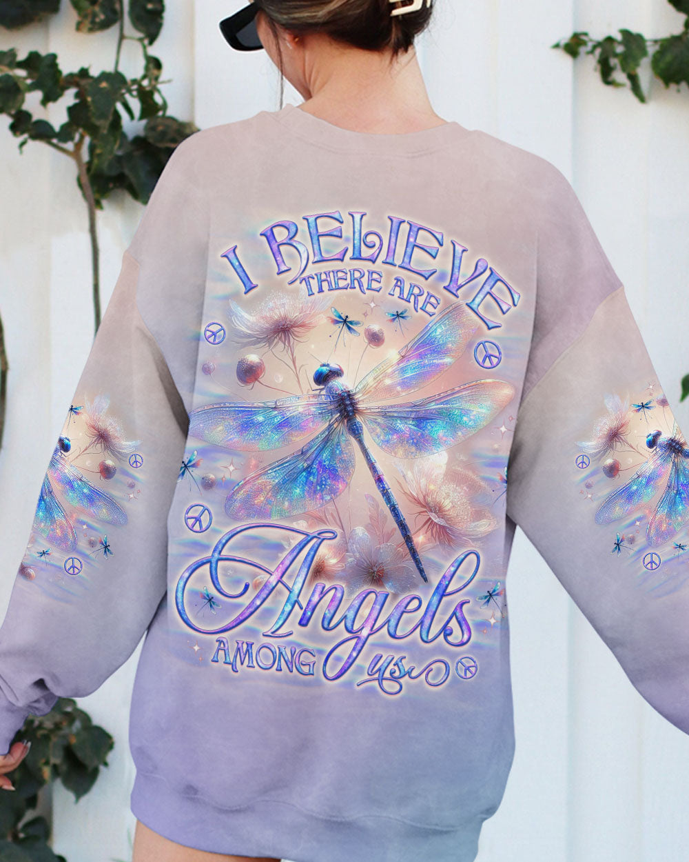 I BELIEVE THERE ARE ANGELS AMONG US DRAGONFLY ALL OVER PRINT - TLNO2112241
