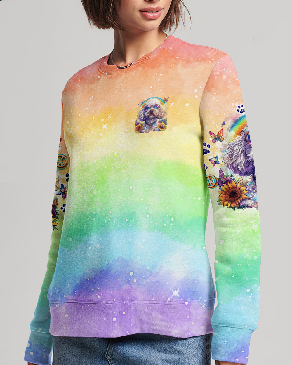 BE YOU THE WORLD WILL ADJUST POODLE DOG ALL OVER PRINT - TLNO2204241