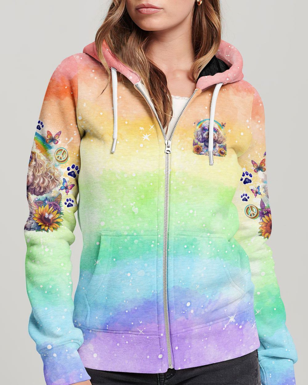 BE YOU THE WORLD WILL ADJUST POODLE DOG ALL OVER PRINT - TLNO2204241