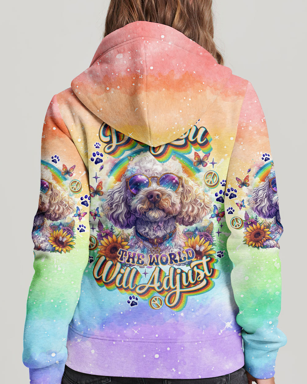 BE YOU THE WORLD WILL ADJUST POODLE DOG ALL OVER PRINT - TLNO2204241