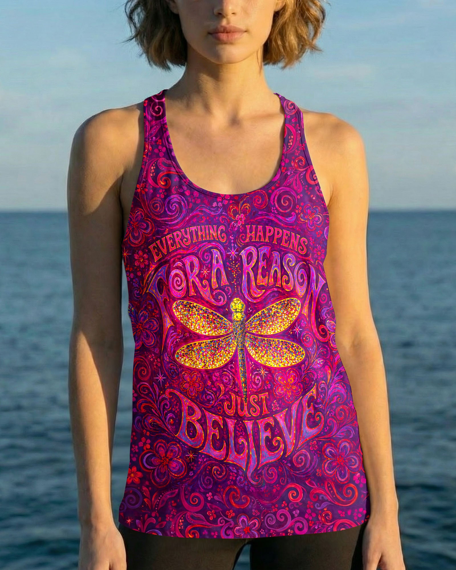 JUST BELIEVE DRAGONFLY ART ALL OVER PRINT  - TLNO2204261