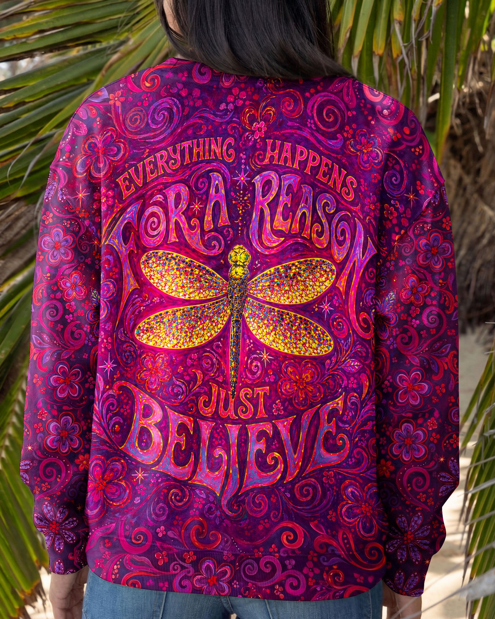 JUST BELIEVE DRAGONFLY ART ALL OVER PRINT  - TLNO2204261