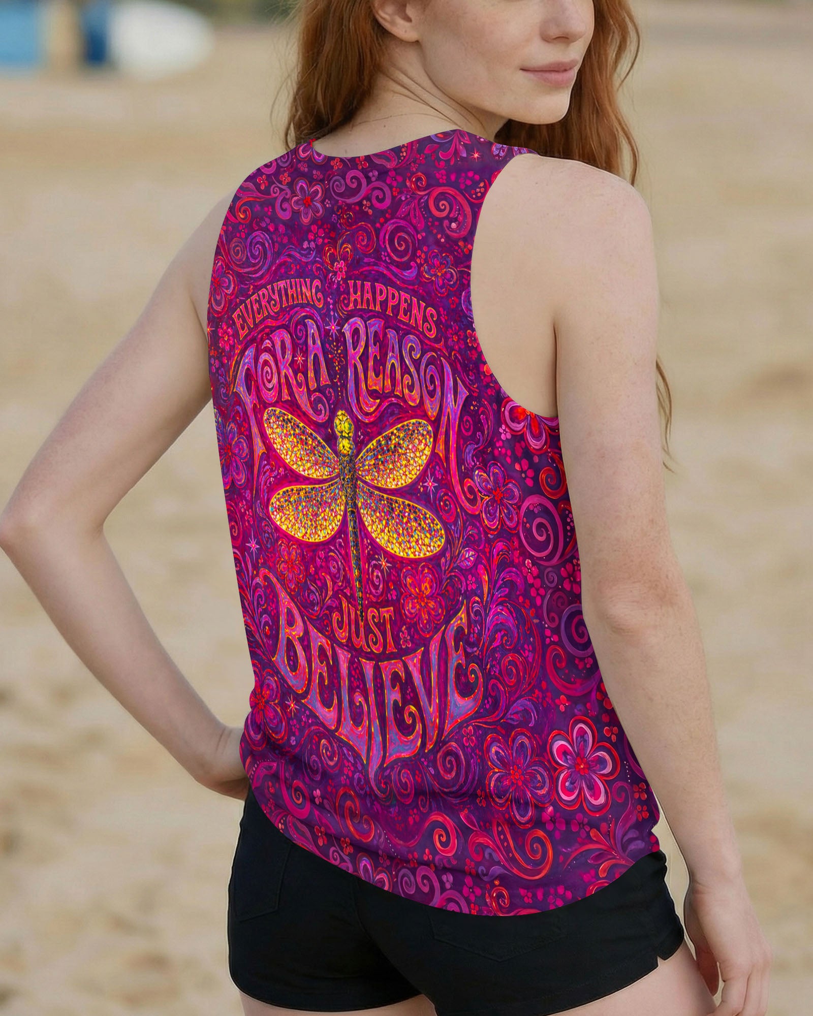 JUST BELIEVE DRAGONFLY ART ALL OVER PRINT  - TLNO2204261