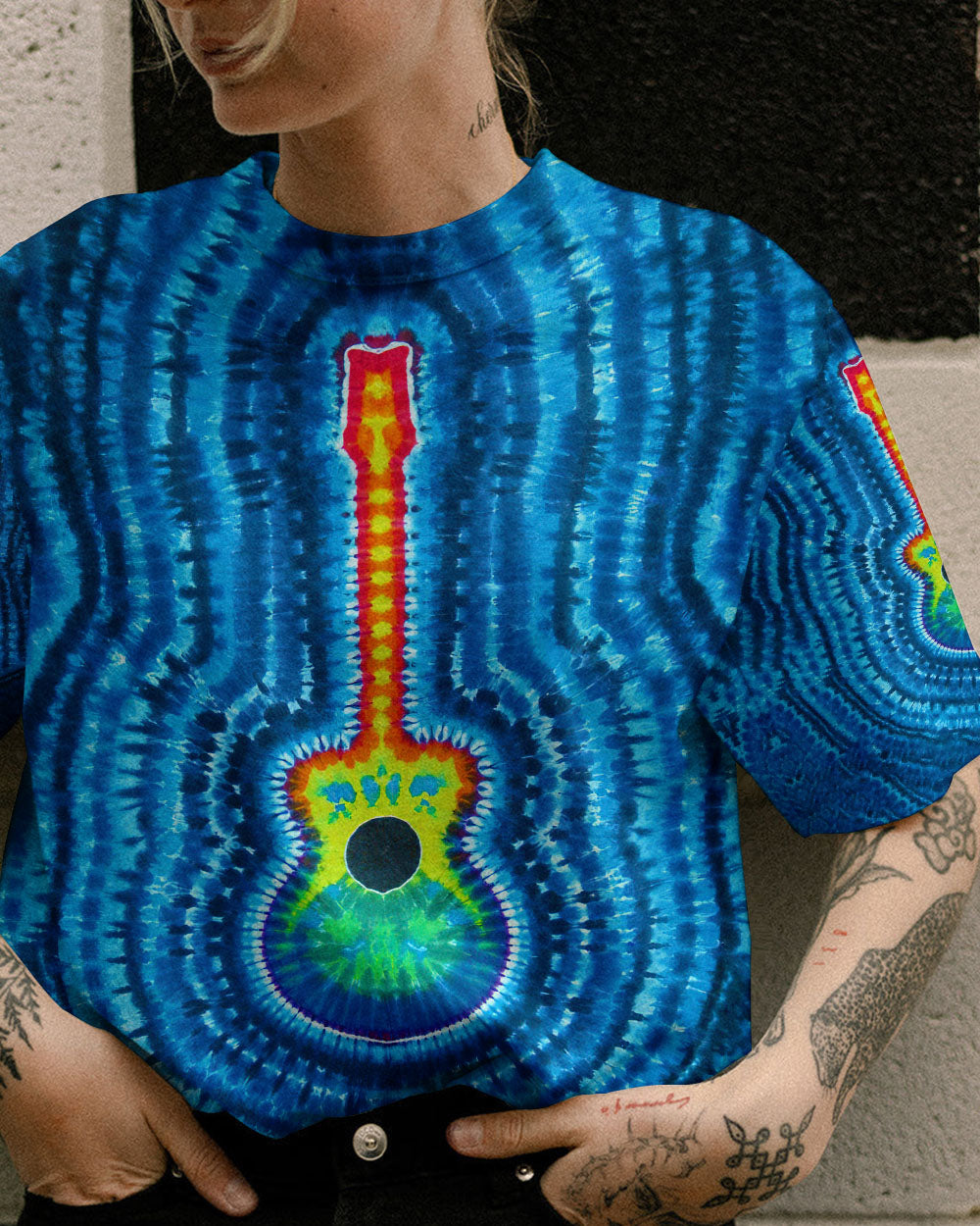 WHERE WORDS FAIL MUSIC SPEAKS GUITAR TIE DYE ALL OVER PRINT - TLNO2206234