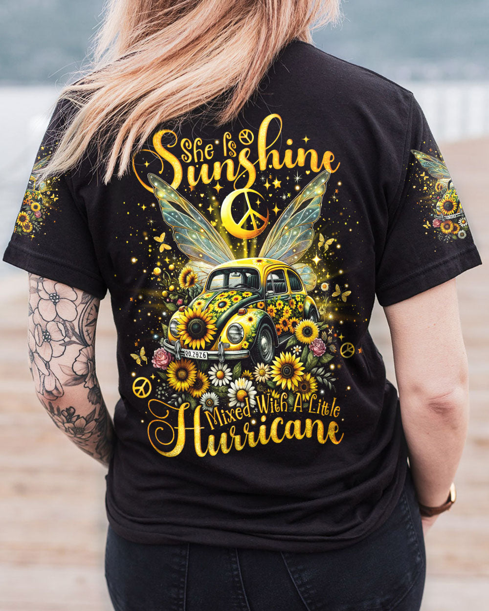 SHE IS SUNSHINE CAR WINGS ALL OVER PRINT - TLNO2212231