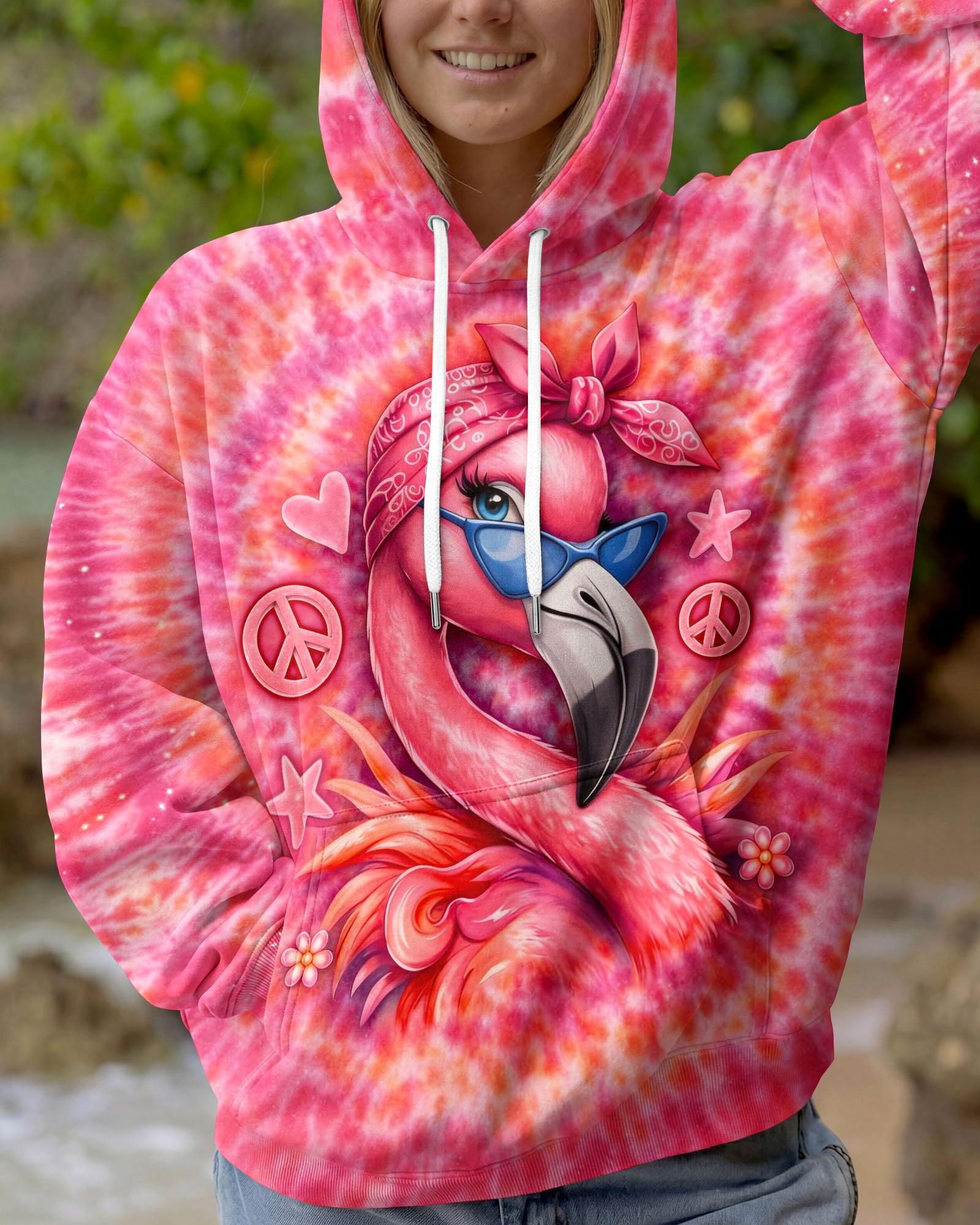 IT'S OKAY IF YOU DON'T LIKE ME FLAMINGO  SWIRL ALL OVER PRINT  - TLNO2303261