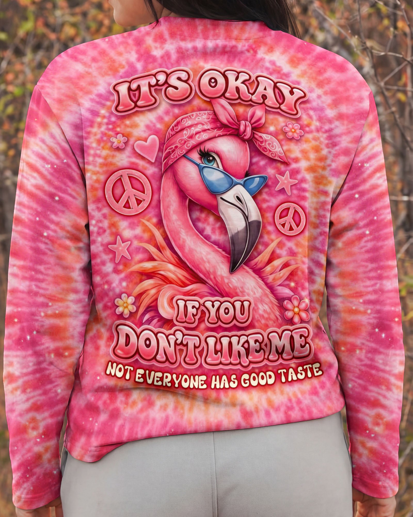 IT'S OKAY IF YOU DON'T LIKE ME FLAMINGO  SWIRL ALL OVER PRINT  - TLNO2303261
