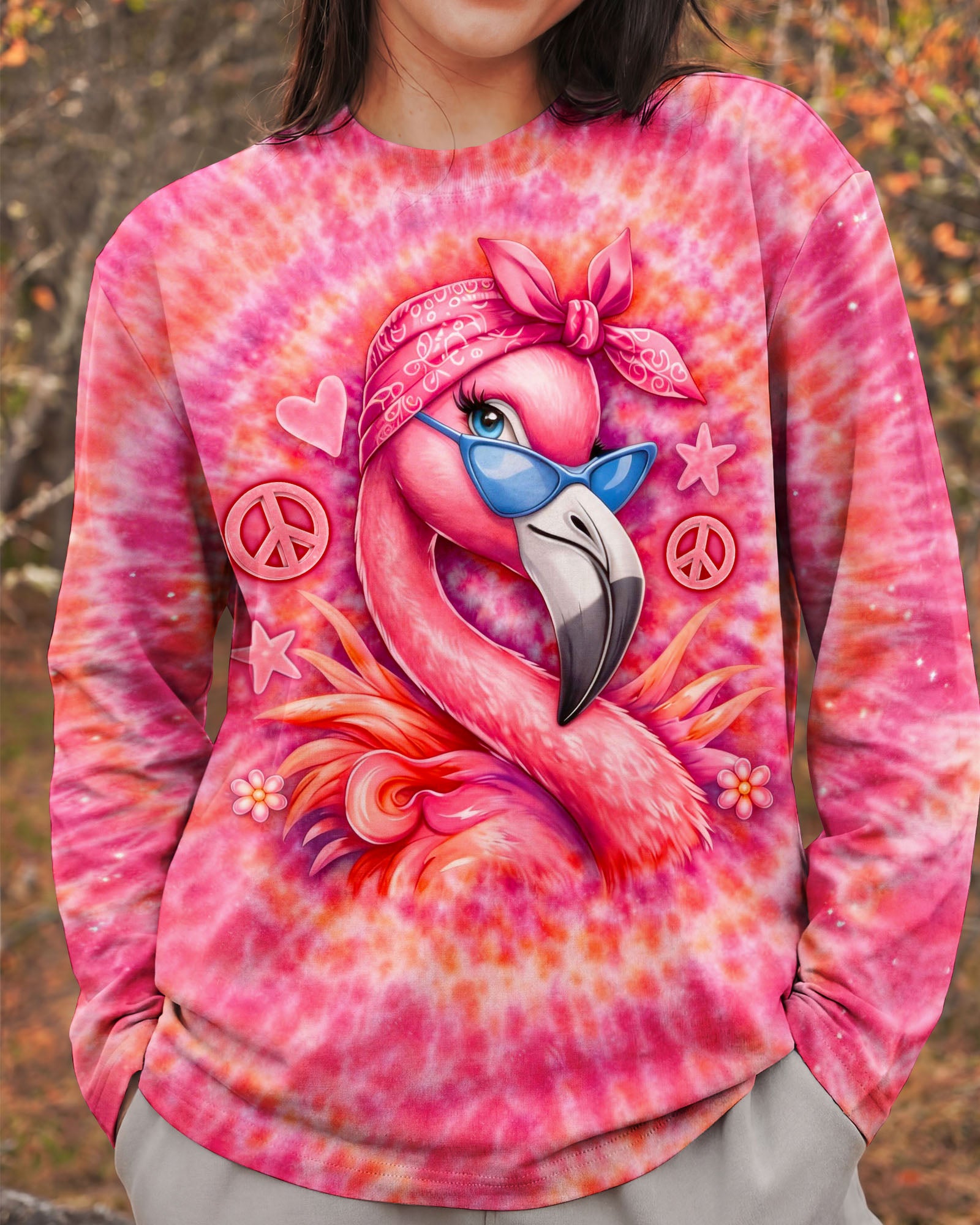 IT'S OKAY IF YOU DON'T LIKE ME FLAMINGO  SWIRL ALL OVER PRINT  - TLNO2303261