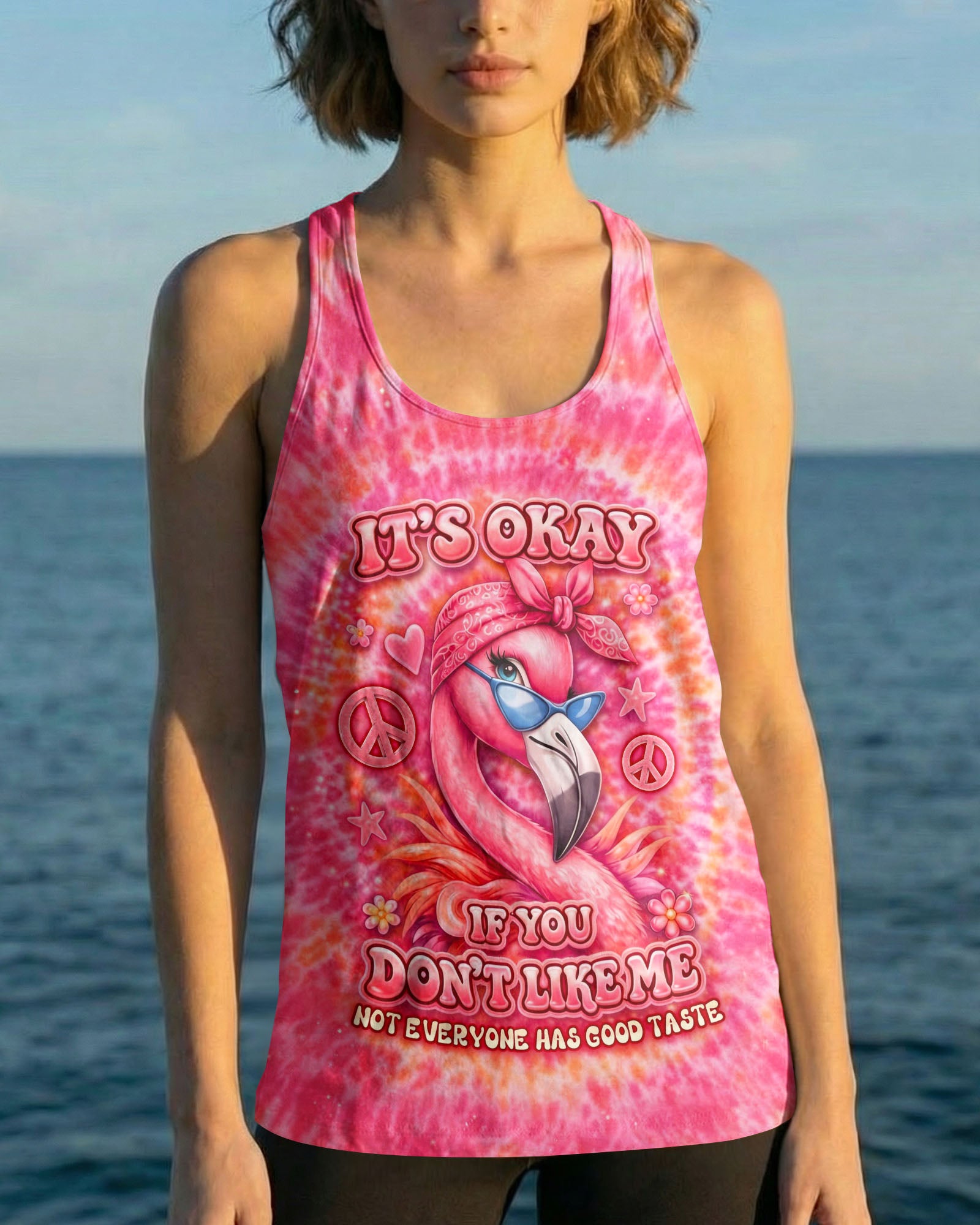 IT'S OKAY IF YOU DON'T LIKE ME FLAMINGO  SWIRL ALL OVER PRINT  - TLNO2303261