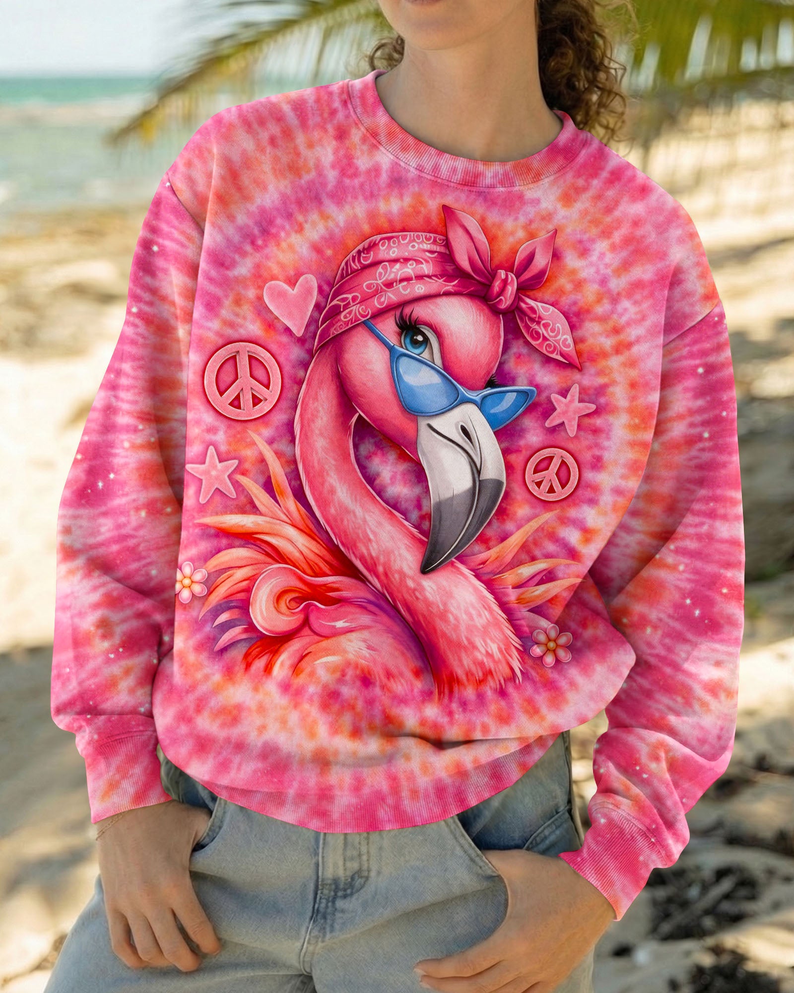 IT'S OKAY IF YOU DON'T LIKE ME FLAMINGO  SWIRL ALL OVER PRINT  - TLNO2303261