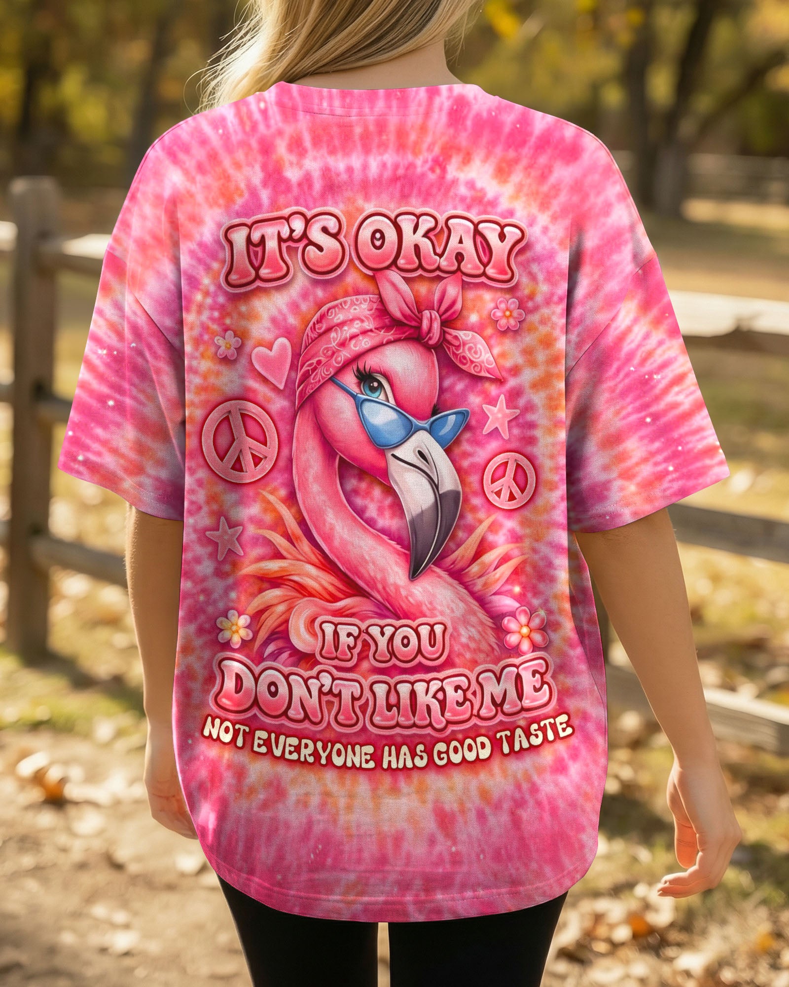 IT'S OKAY IF YOU DON'T LIKE ME FLAMINGO  SWIRL ALL OVER PRINT  - TLNO2303261